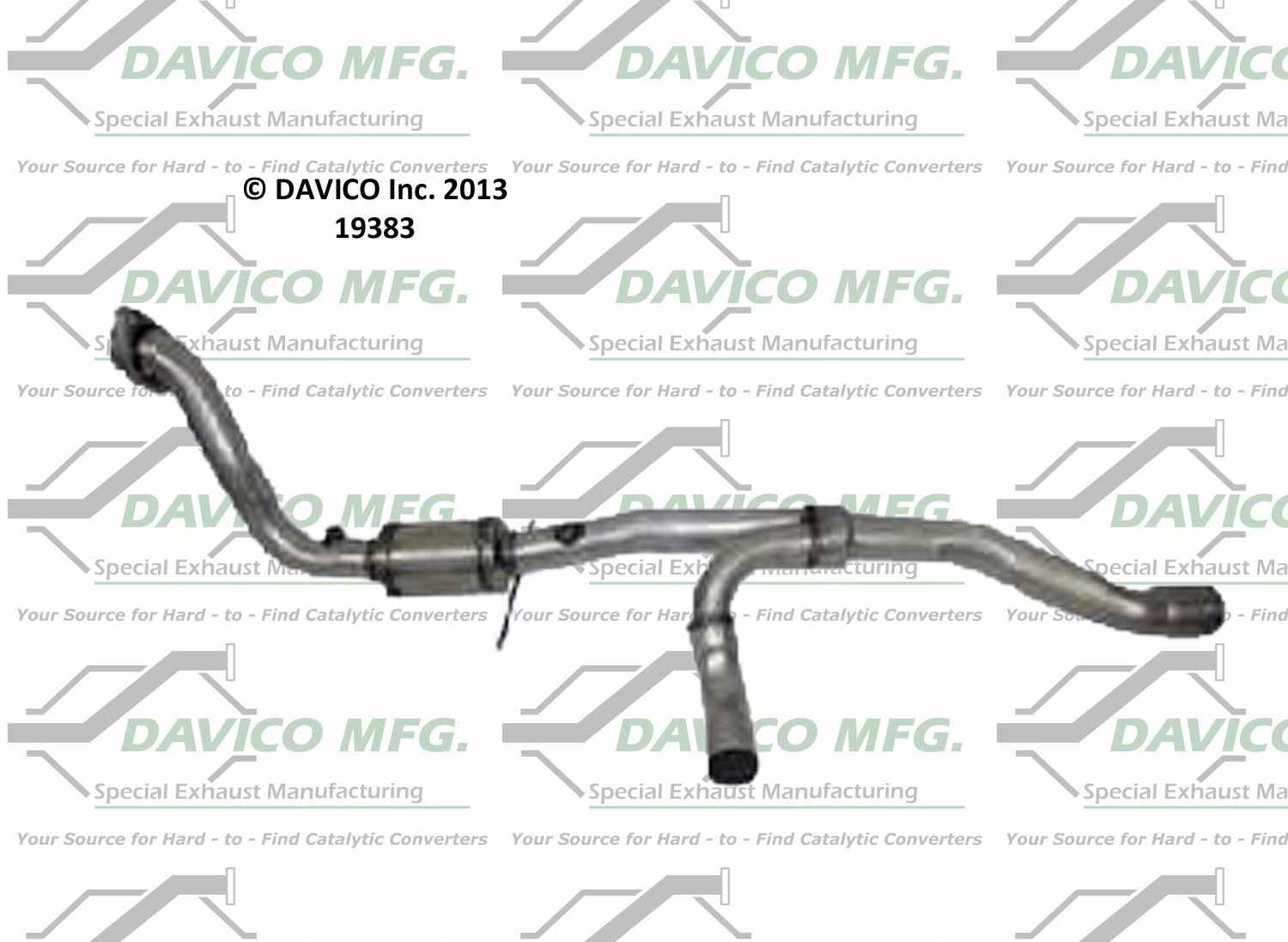 Davico Mfg Exact-Fit Catalytic Converter  top view frsport 19383