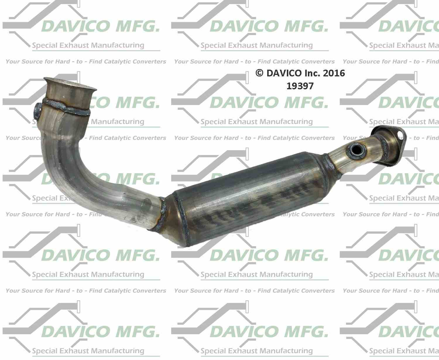 Davico Mfg Exact-Fit Catalytic Converter  top view frsport 19397