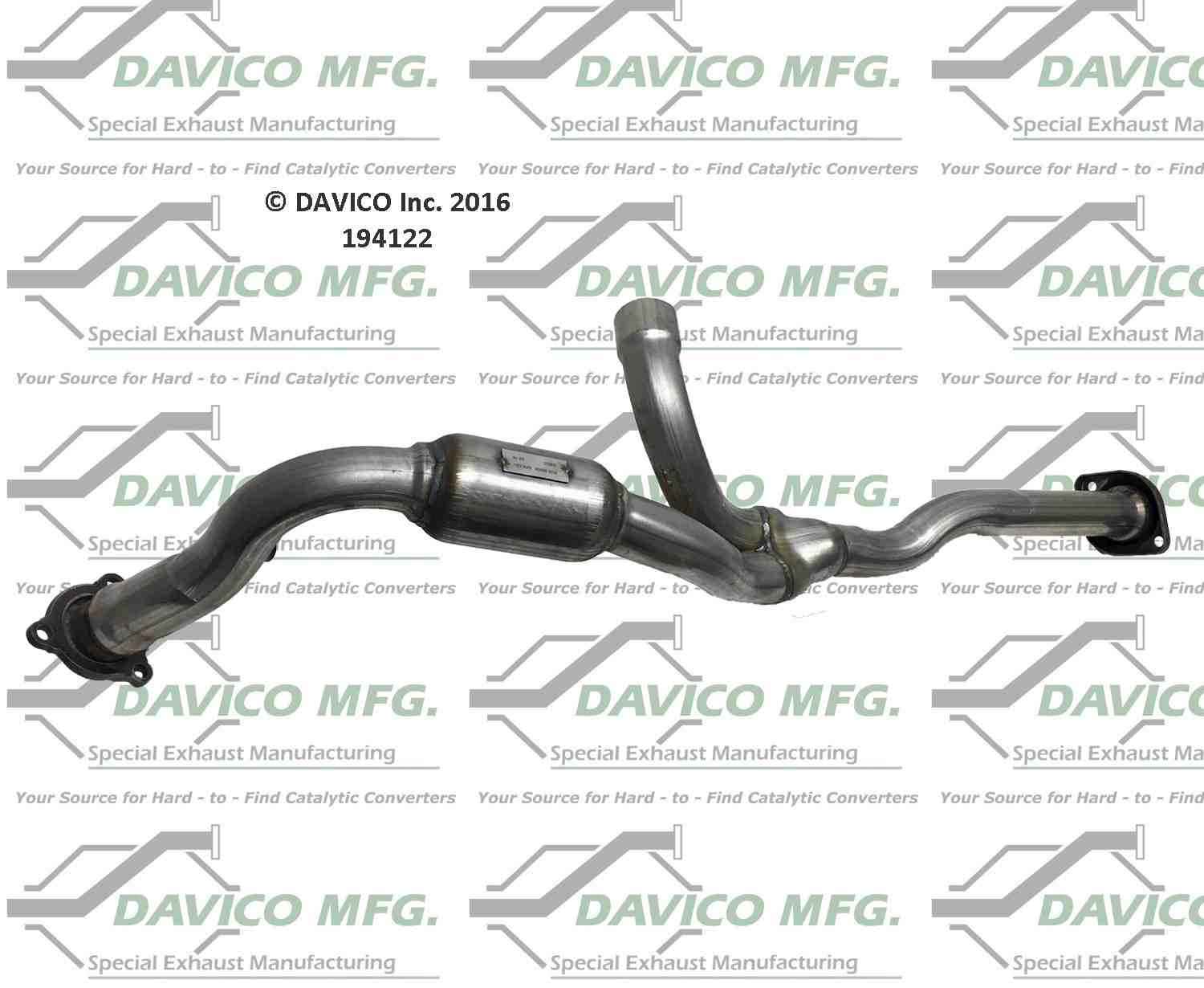 Davico Mfg Exact-Fit Catalytic Converter  top view frsport 194122