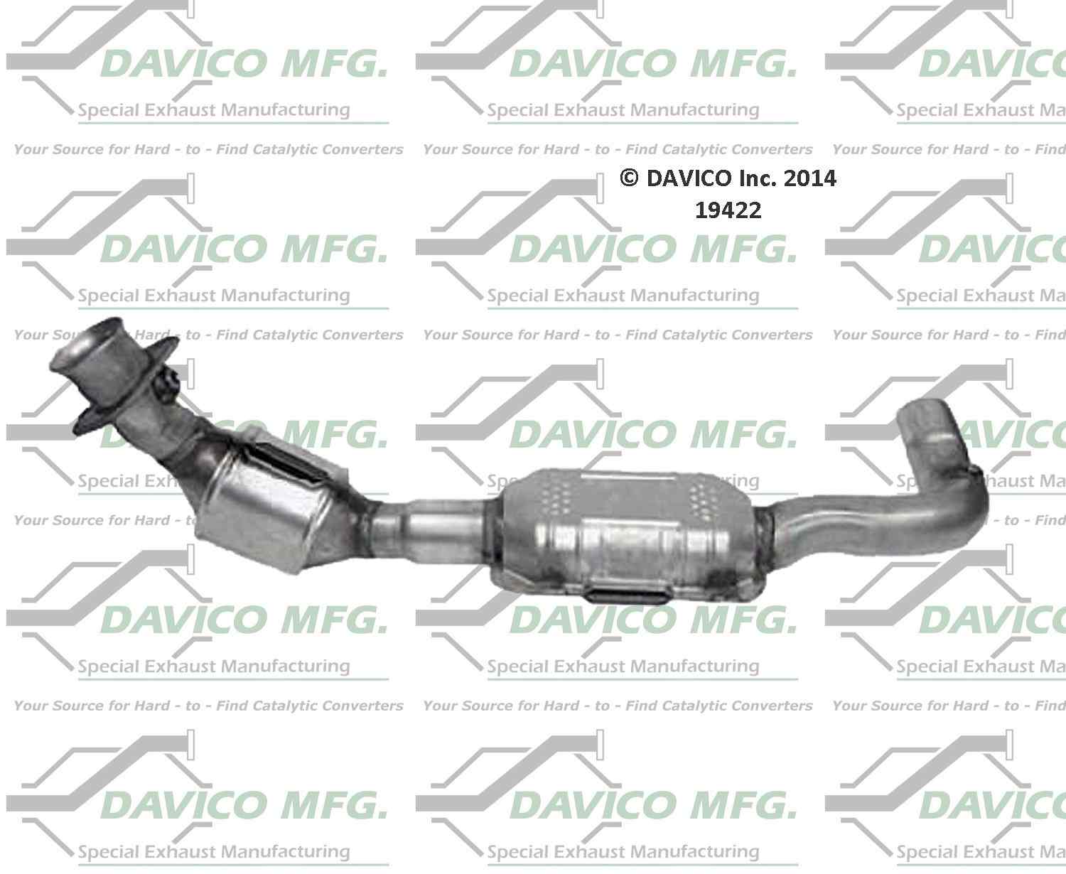 Davico Mfg Exact-Fit Catalytic Converter  top view frsport 19422