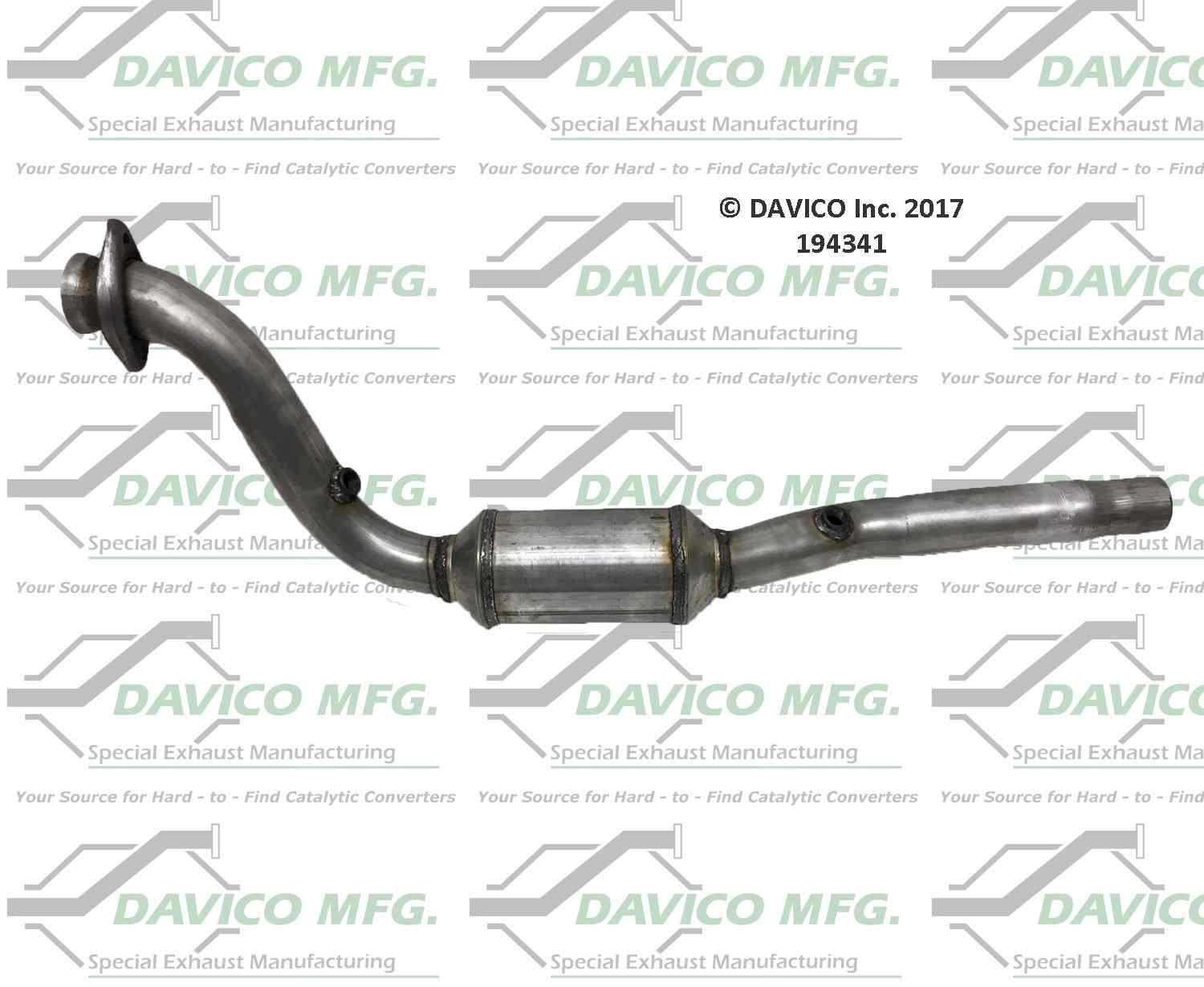 Davico Mfg Exact-Fit Catalytic Converter  top view frsport 194341