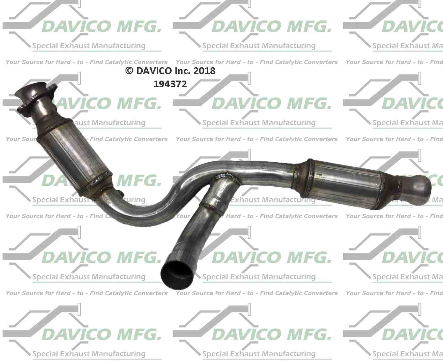 Davico Mfg Exact-Fit Catalytic Converter  top view frsport 194372