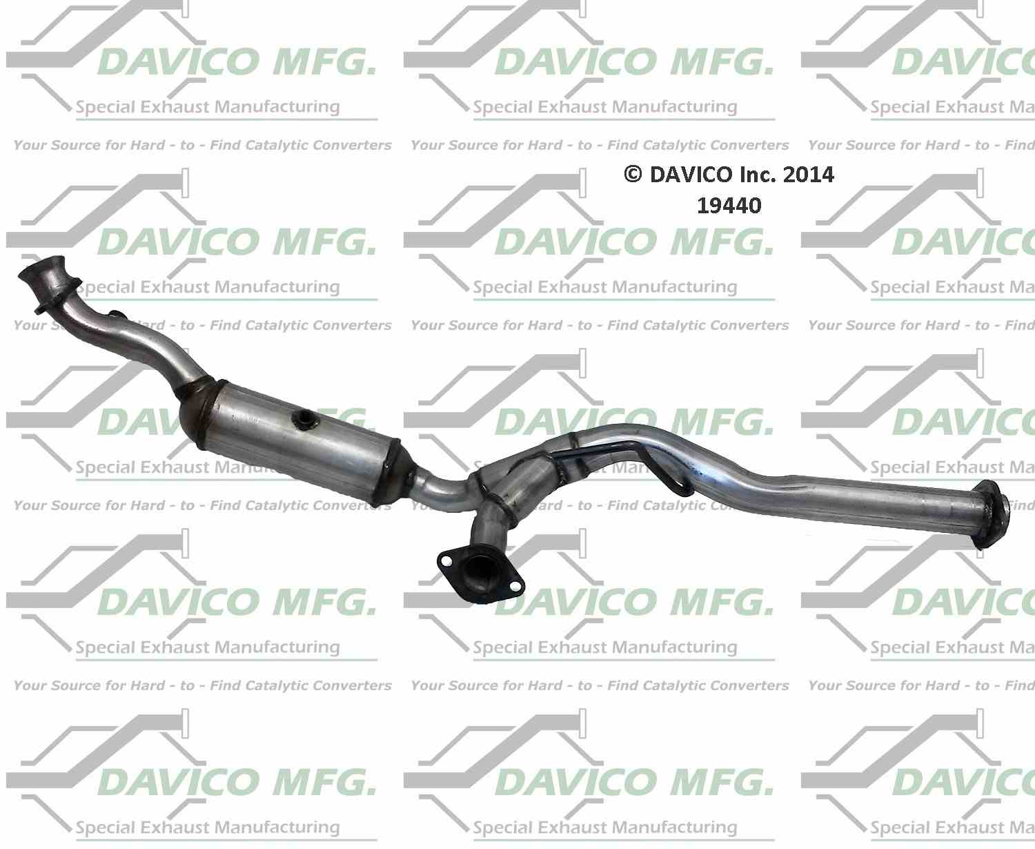 Davico Mfg Exact-Fit Catalytic Converter  top view frsport 19440