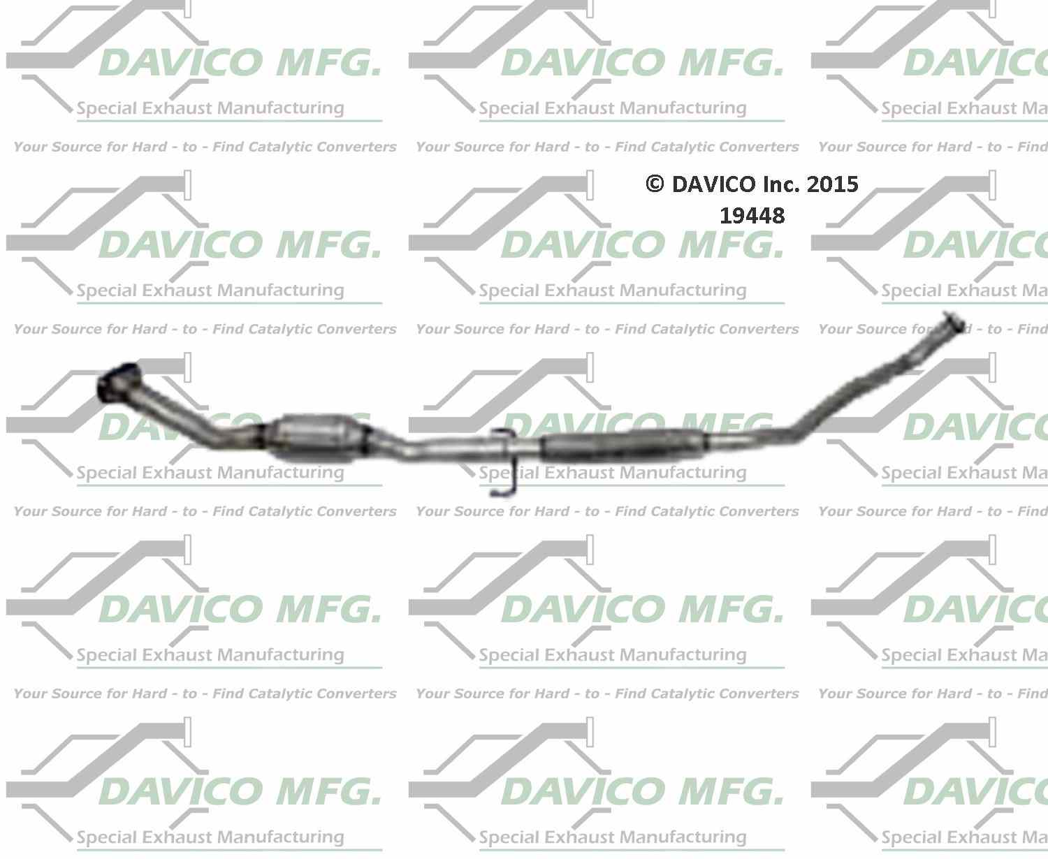 Davico Mfg Exact-Fit Catalytic Converter  top view frsport 19448