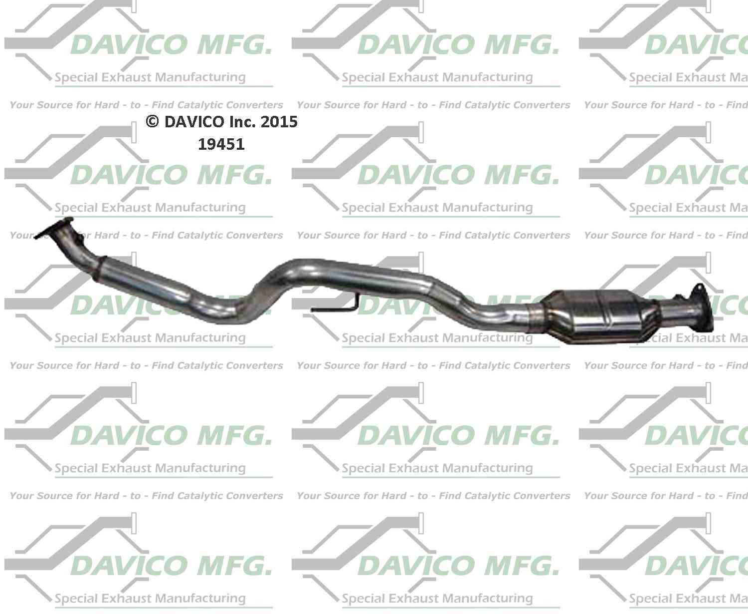 Davico Mfg Exact-Fit Catalytic Converter  top view frsport 19451