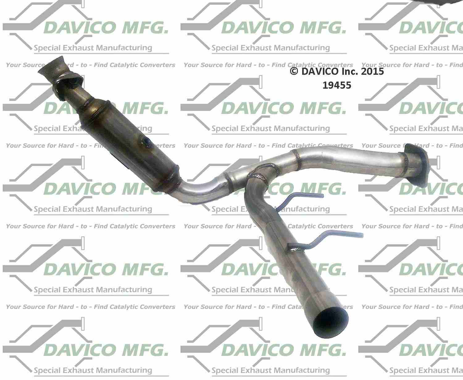 Davico Mfg Exact-Fit Catalytic Converter  top view frsport 19455