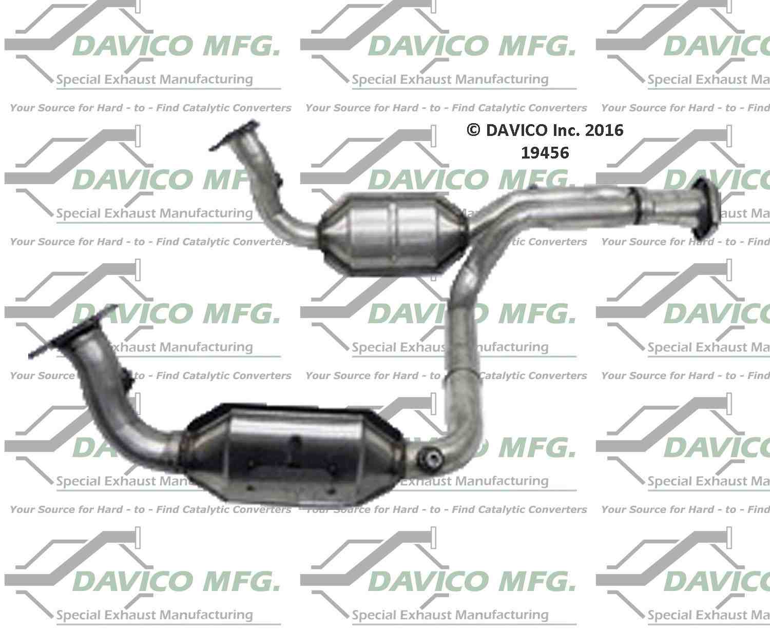 Davico Mfg Exact-Fit Catalytic Converter  top view frsport 19456