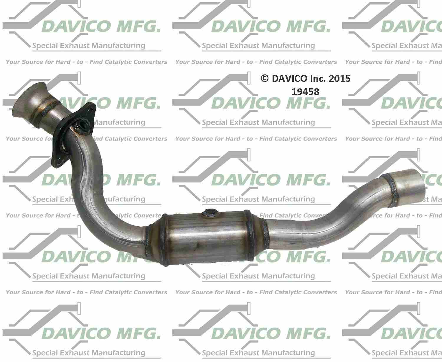 Davico Mfg Exact-Fit Catalytic Converter  top view frsport 19458