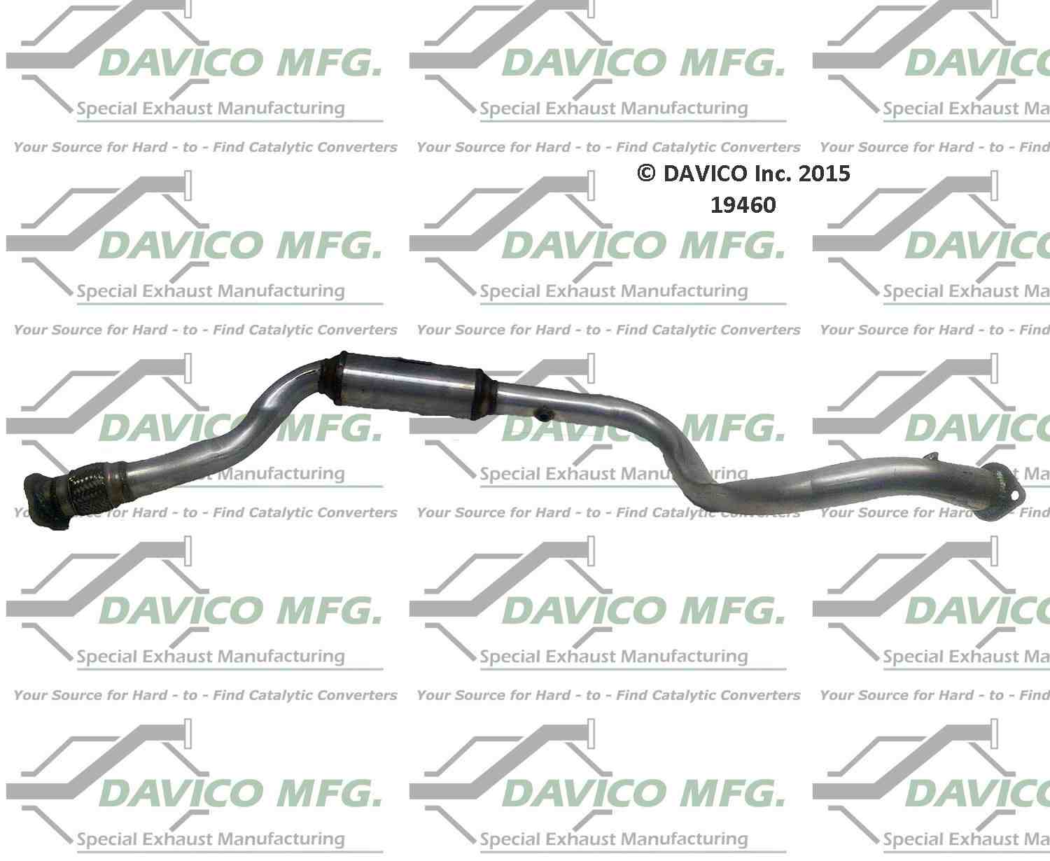 Davico Mfg Exact-Fit Catalytic Converter  top view frsport 19460