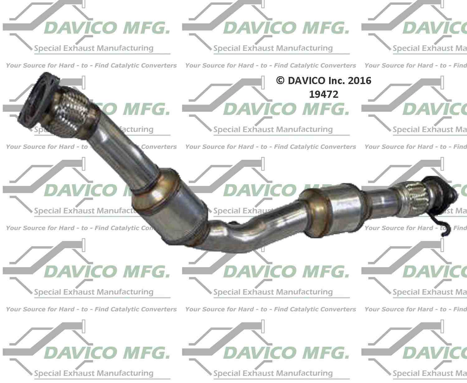 Davico Mfg Exact-Fit Catalytic Converter  top view frsport 19472