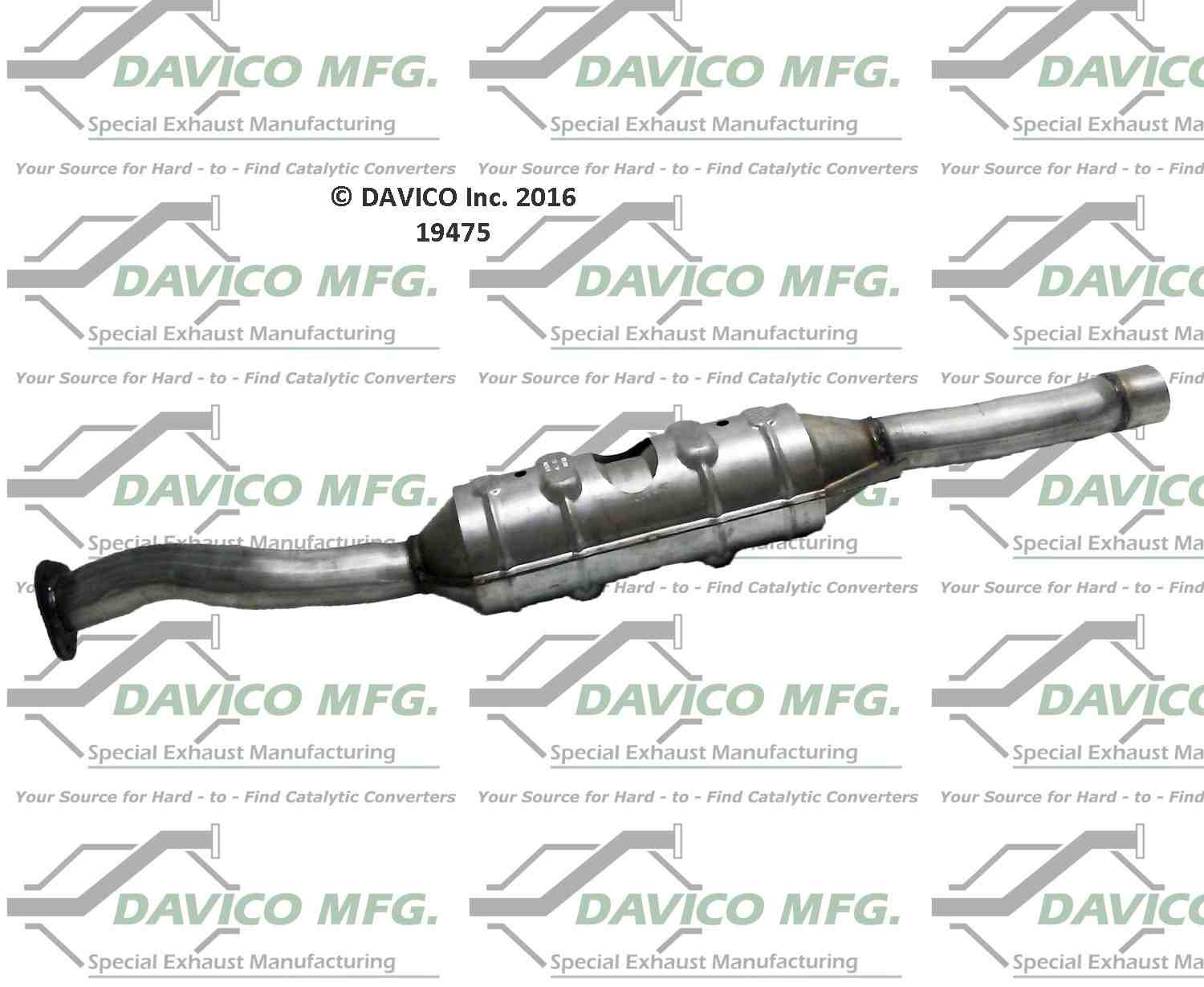 Davico Mfg Exact-Fit Catalytic Converter  top view frsport 19475