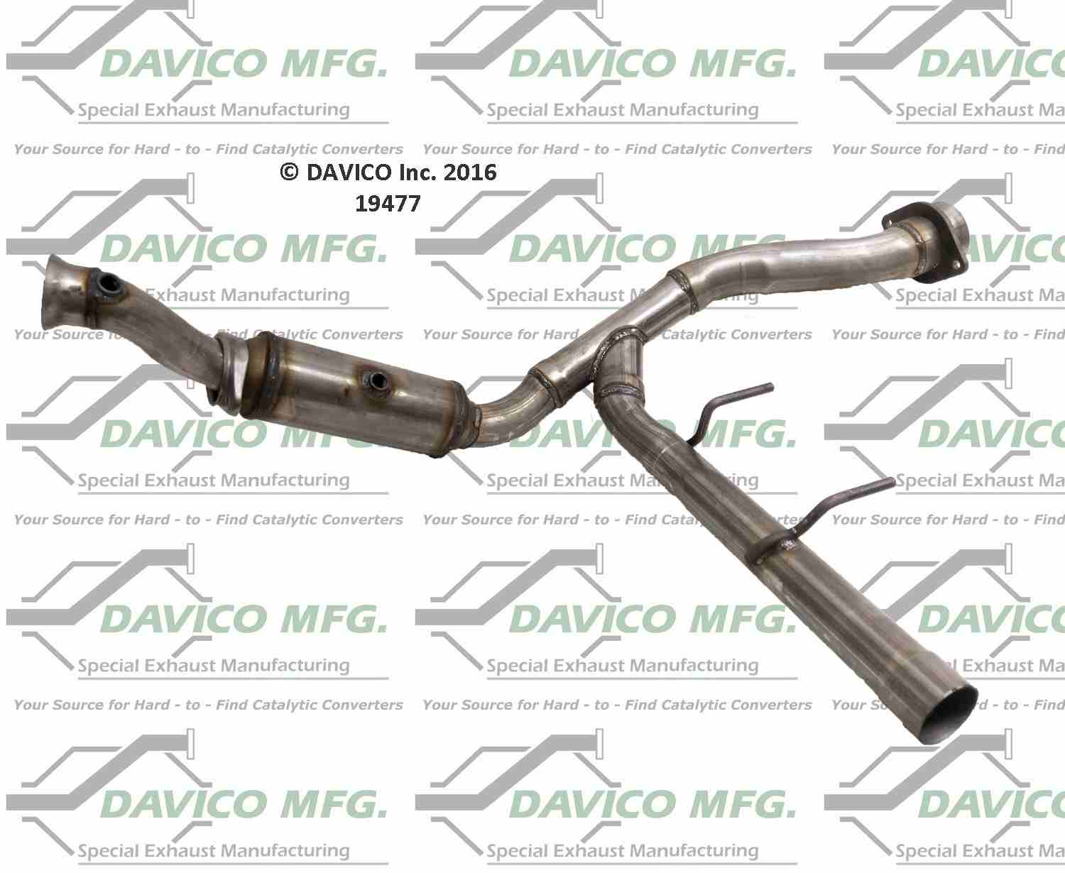 Davico Mfg Exact-Fit Catalytic Converter  top view frsport 19477