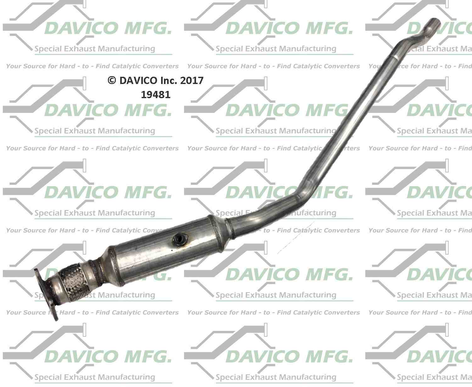 Davico Mfg Exact-Fit Catalytic Converter  top view frsport 19481