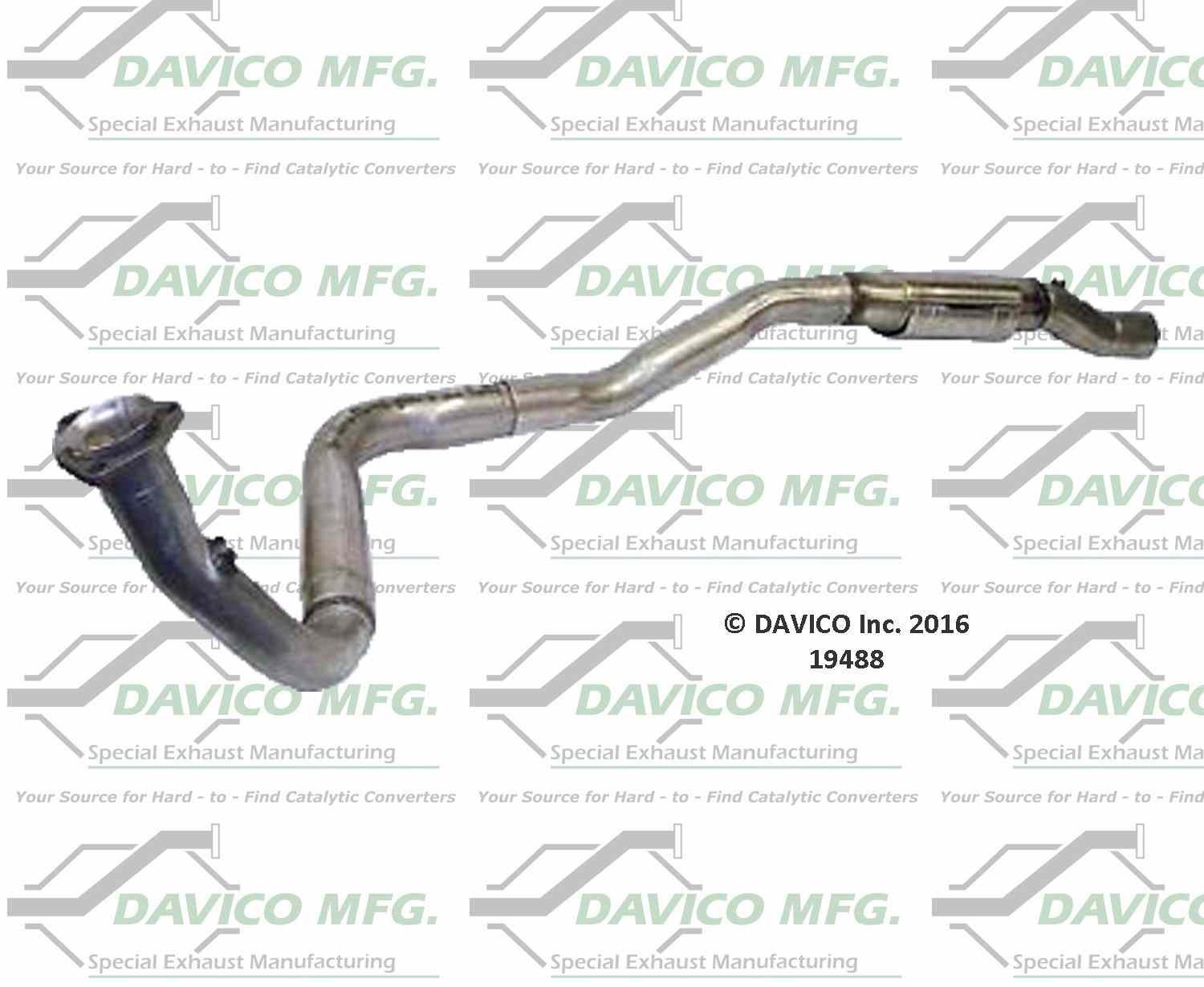 Davico Mfg Exact-Fit Catalytic Converter  top view frsport 19488