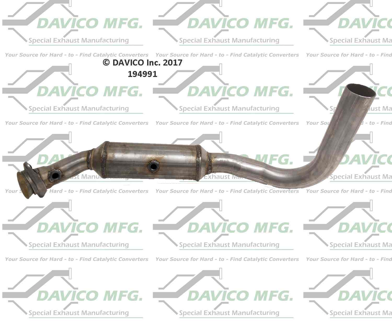 Davico Mfg Exact-Fit Catalytic Converter  top view frsport 194991