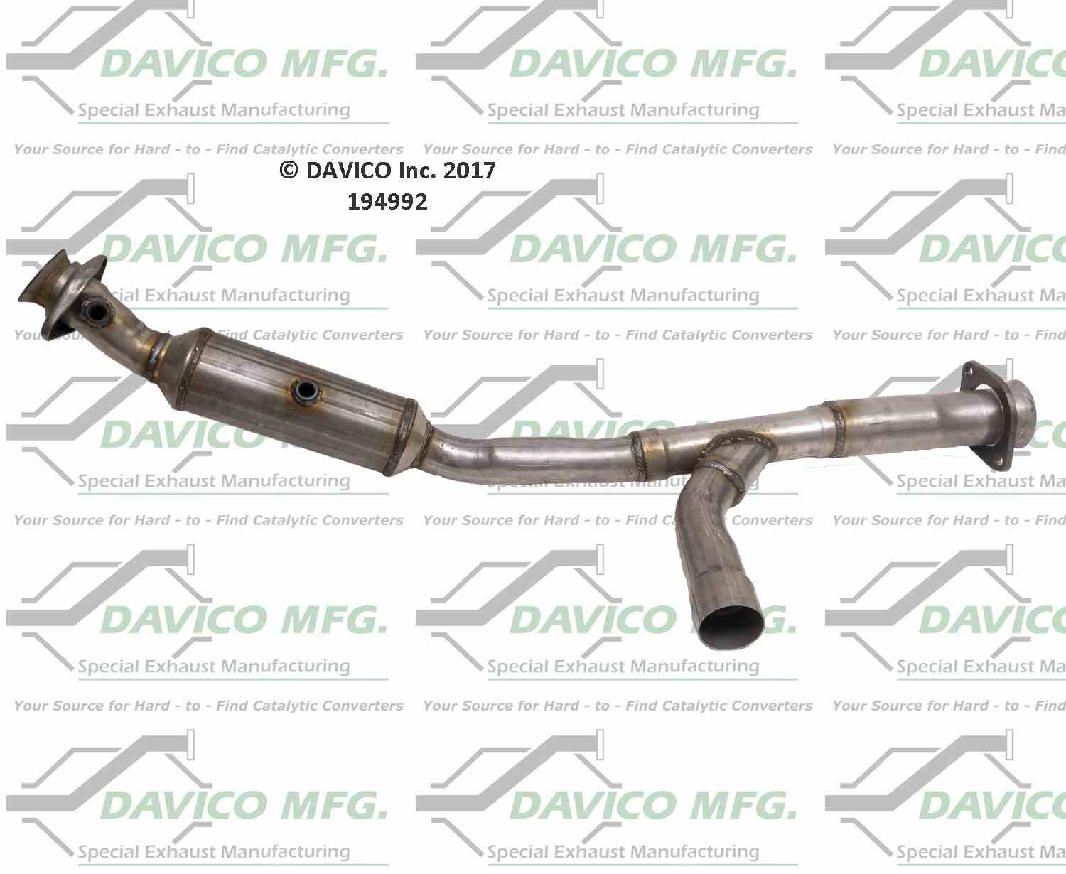 Davico Mfg Exact-Fit Catalytic Converter  top view frsport 194992