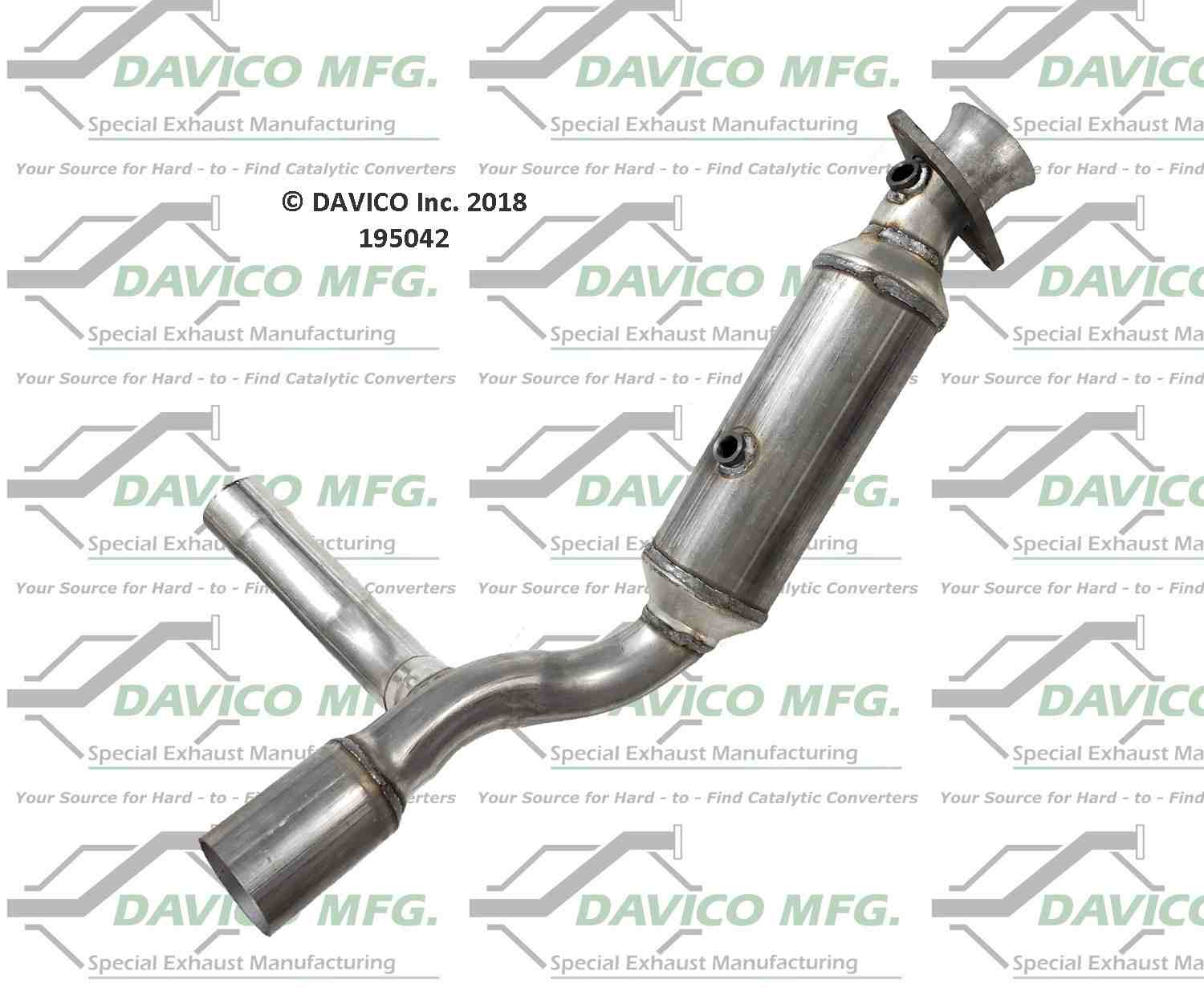 Davico Mfg Exact-Fit Catalytic Converter  top view frsport 195042