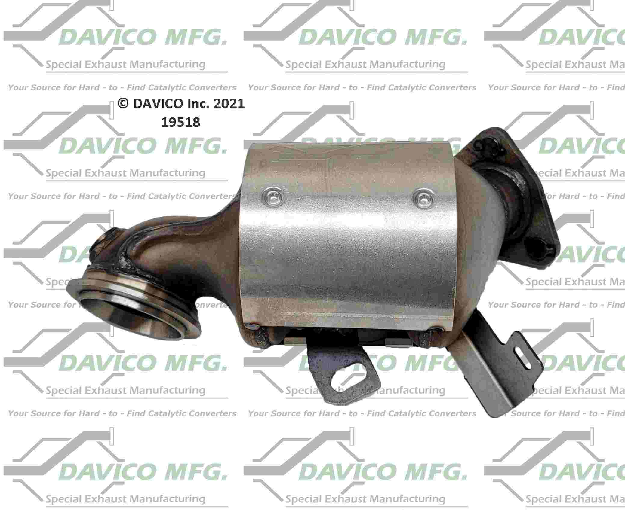 Davico Mfg Exact-Fit Catalytic Converter  top view frsport 19518