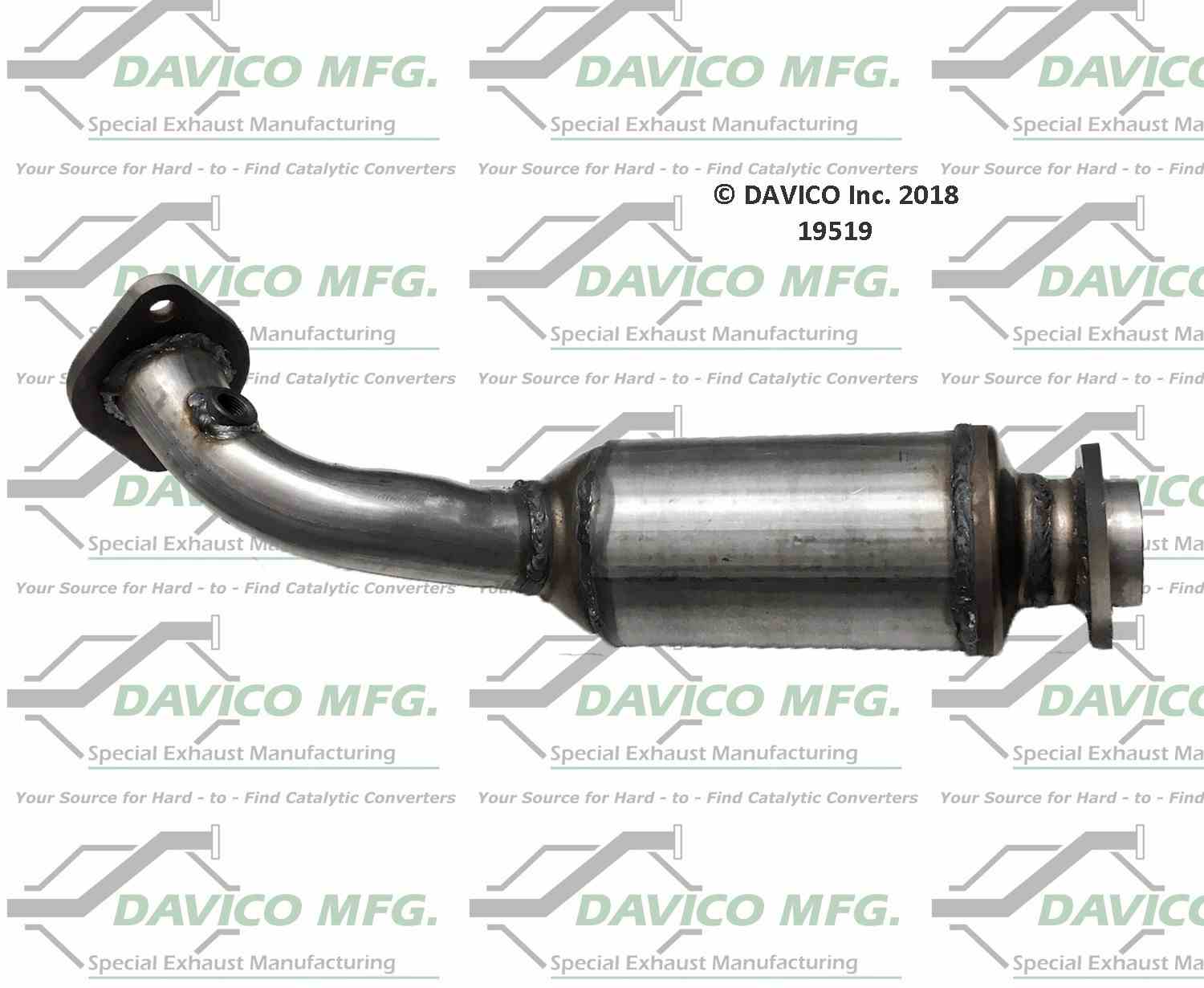 Davico Mfg Exact-Fit Catalytic Converter  top view frsport 19519