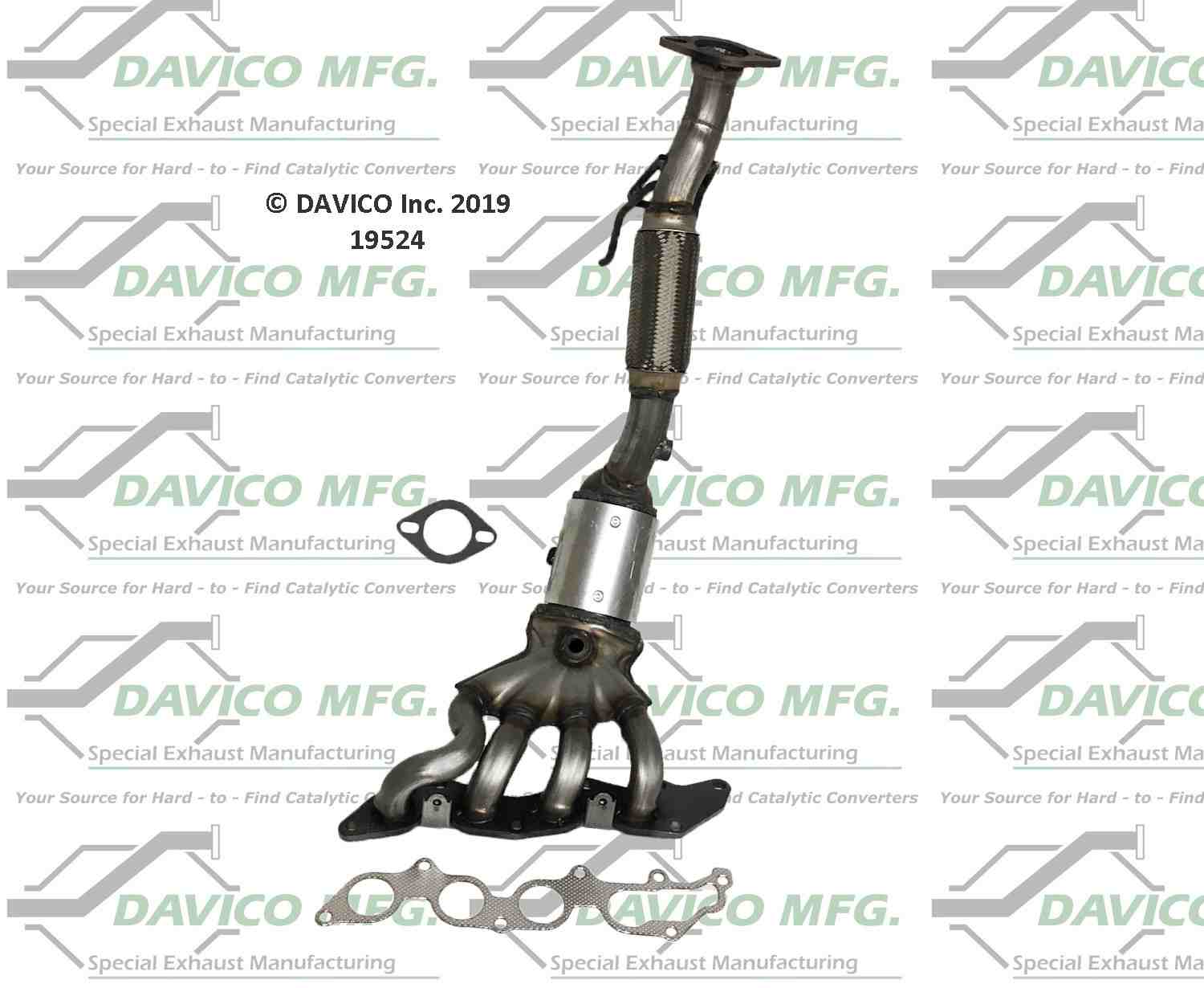 Davico Mfg Exact-Fit Catalytic Converter - Manifold  top view frsport 19524