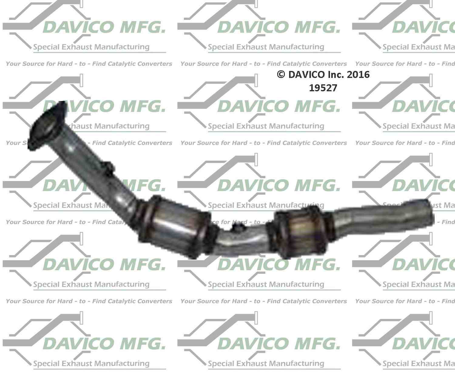 Davico Mfg Exact-Fit Catalytic Converter  top view frsport 19527