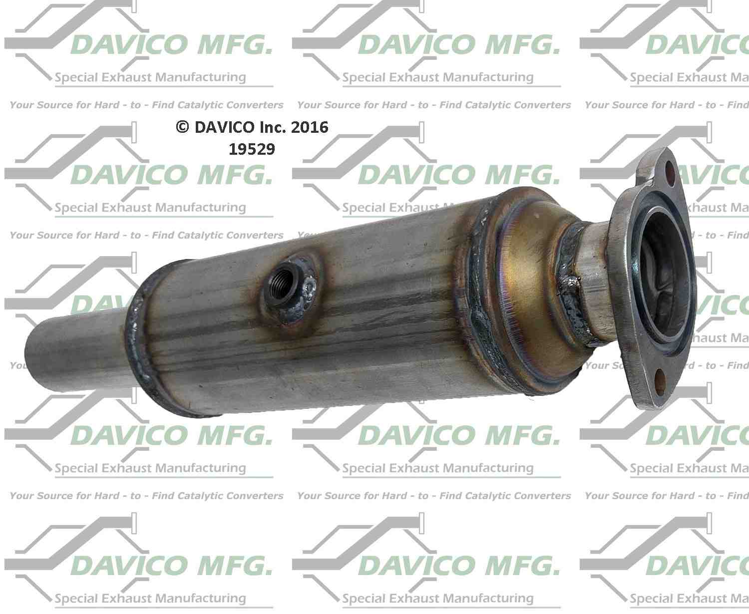 Davico Mfg Exact-Fit Catalytic Converter  top view frsport 19529