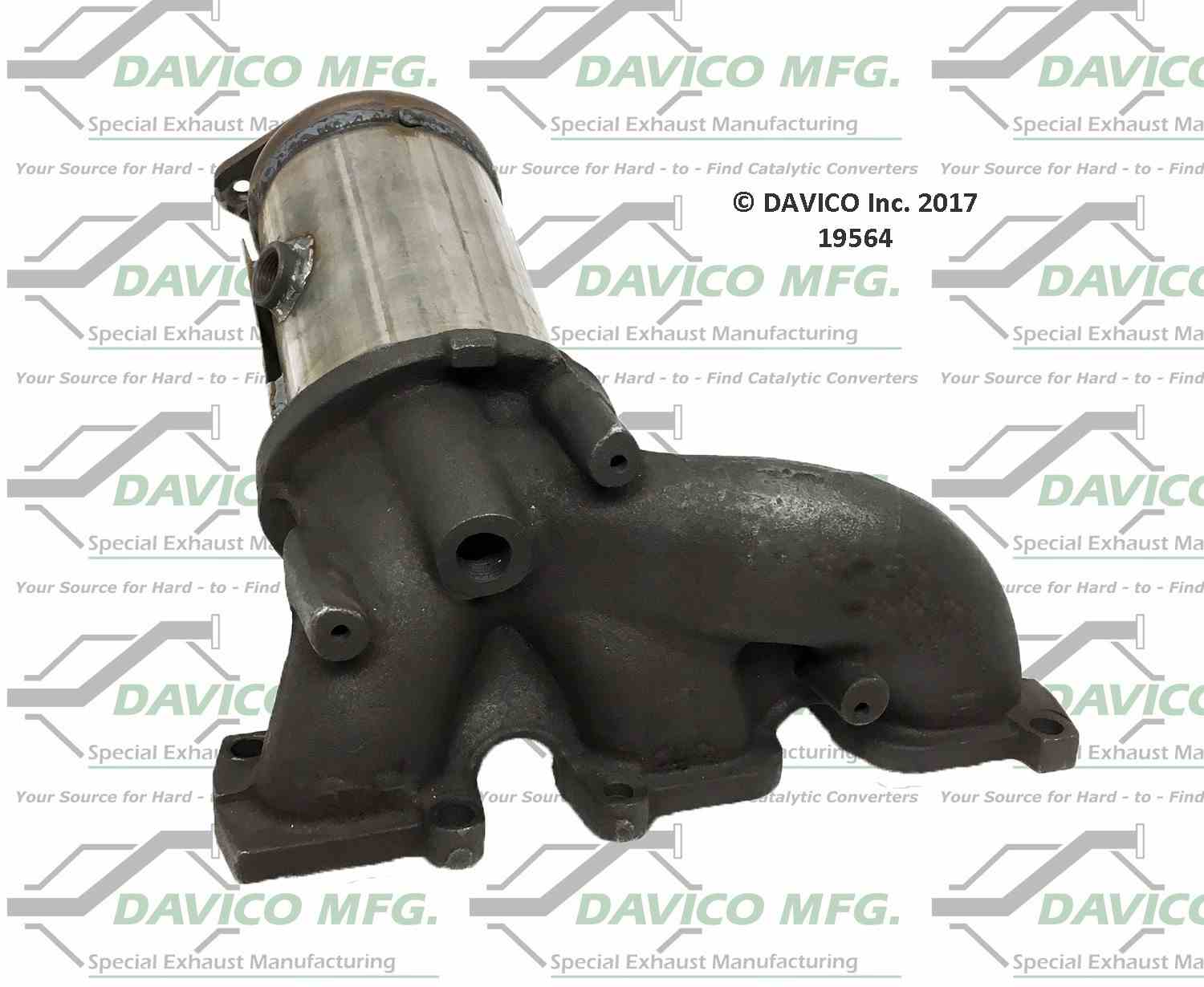 Davico Mfg Exact-Fit Catalytic Converter  top view frsport 19564