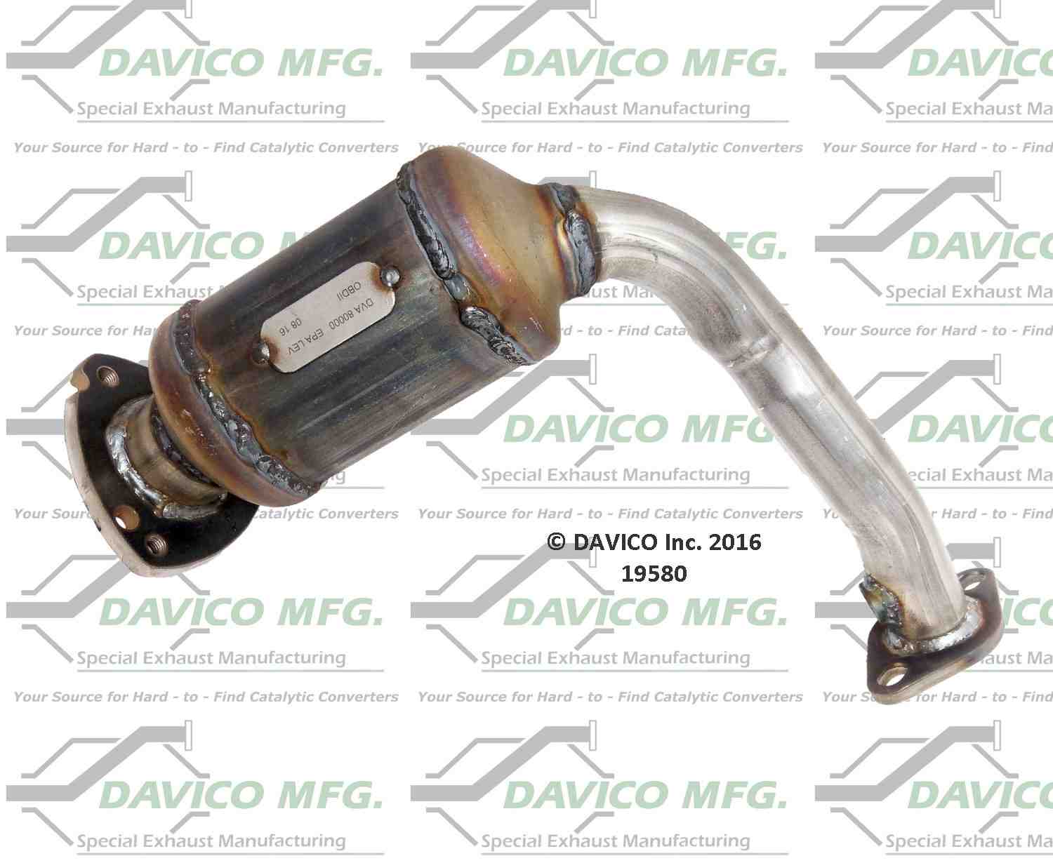 Davico Mfg Exact-Fit Catalytic Converter  top view frsport 19580