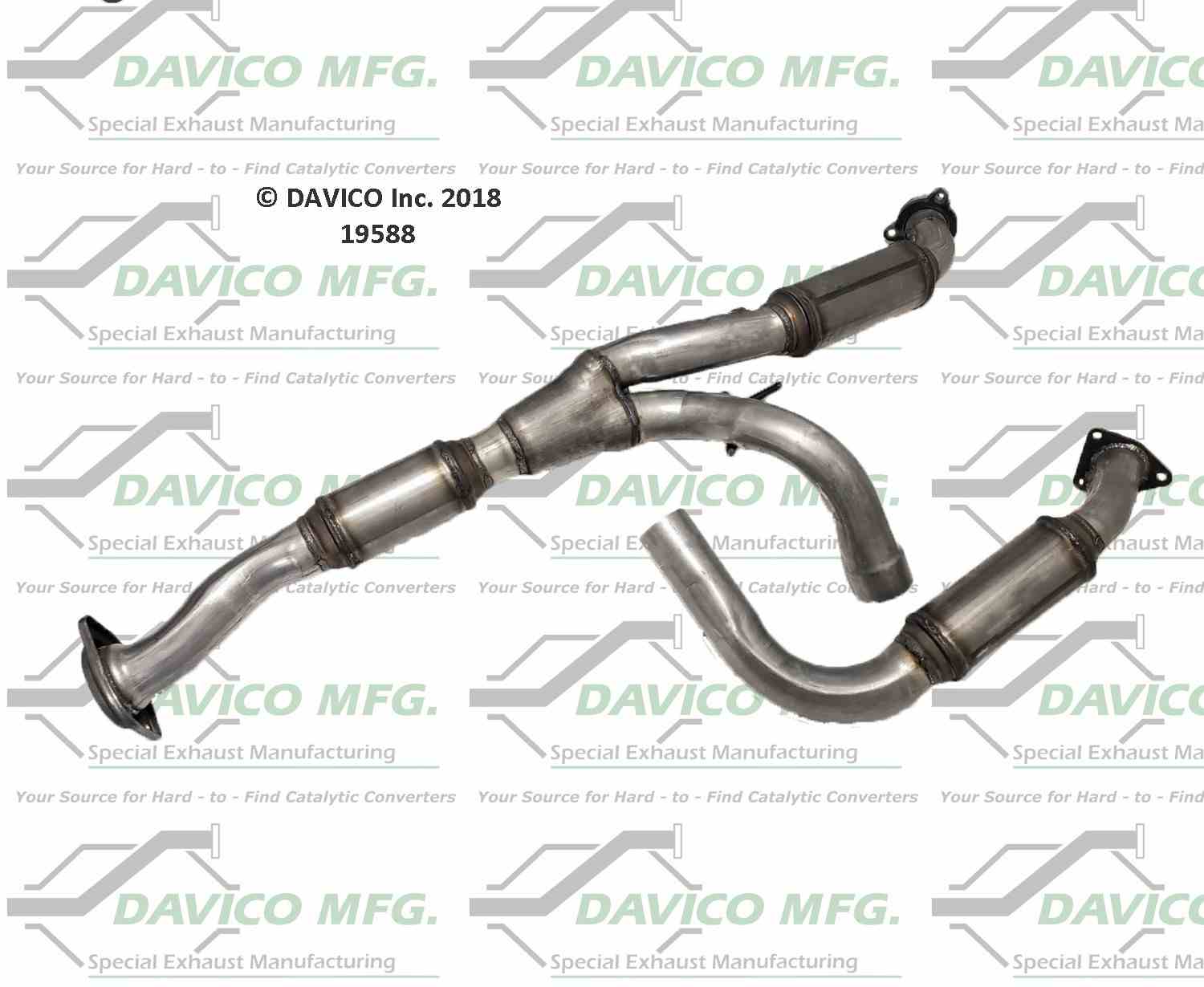 Davico Mfg Exact-Fit Catalytic Converter  top view frsport 19588