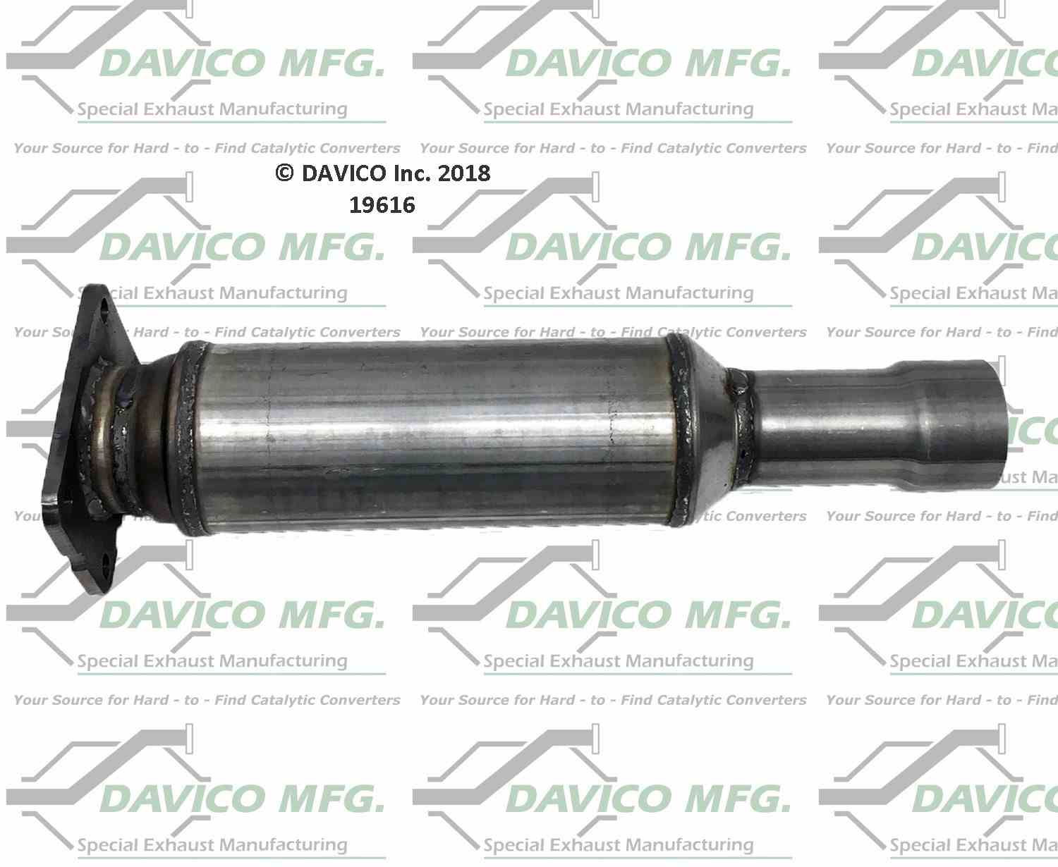 Davico Mfg Exact-Fit Catalytic Converter  top view frsport 19616