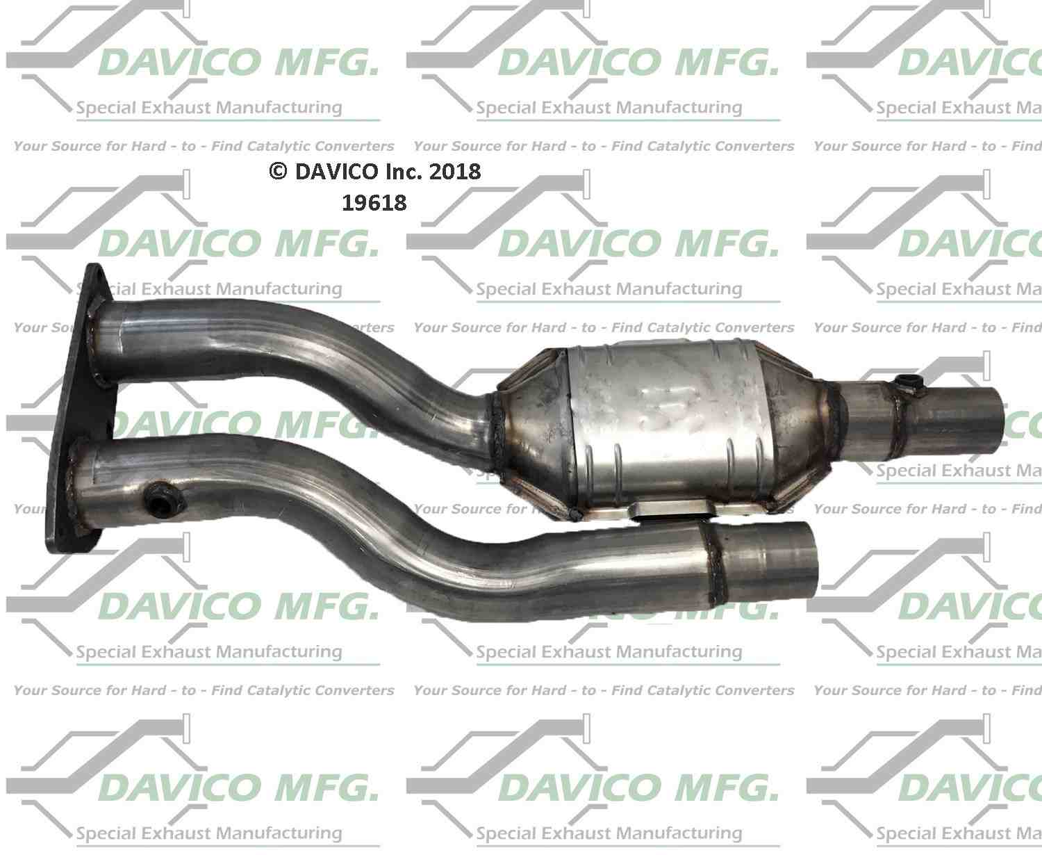 Davico Mfg Exact-Fit Catalytic Converter  top view frsport 19618