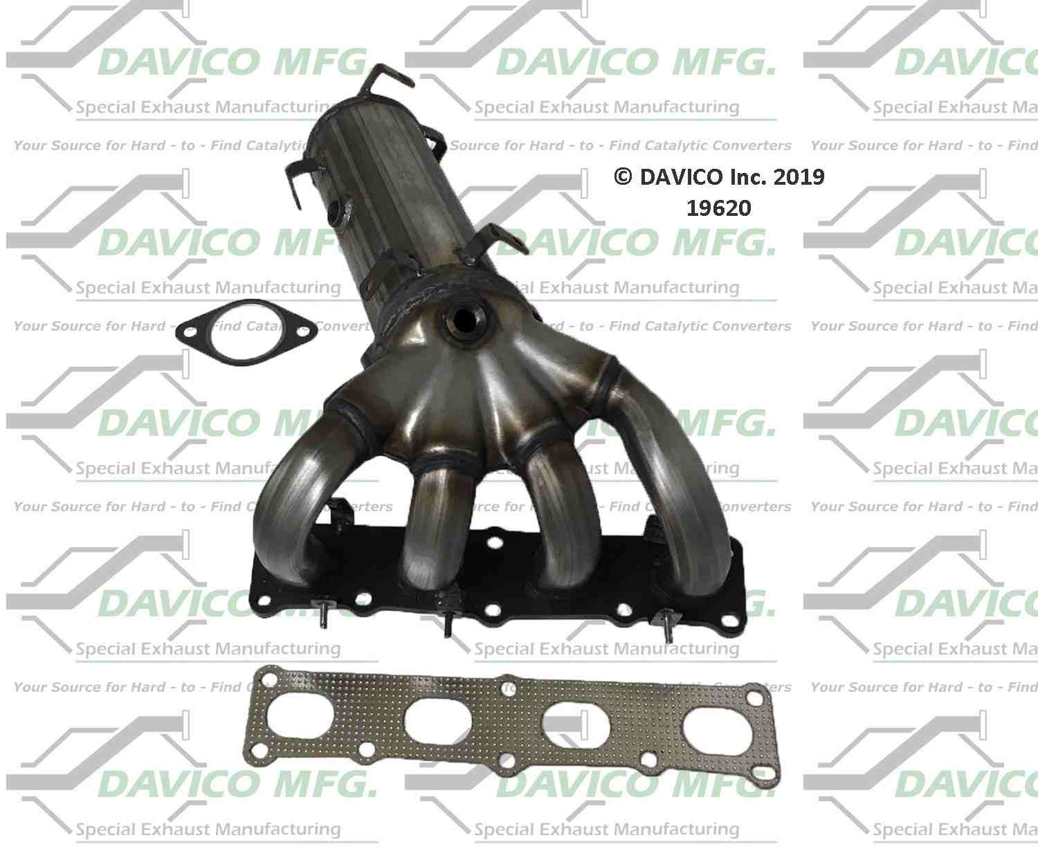 Davico Mfg Exact-Fit Catalytic Converter  top view frsport 19620