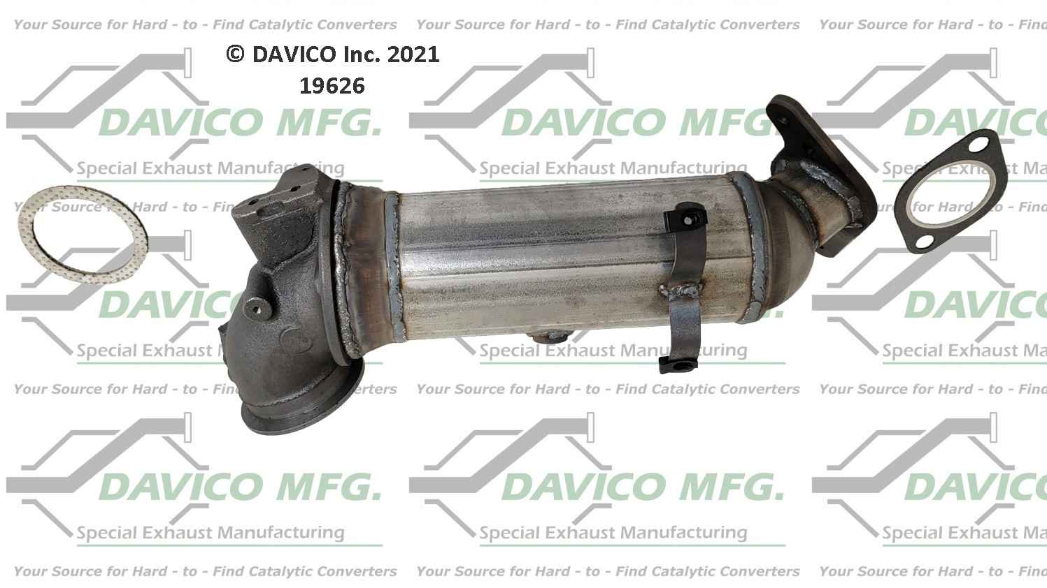 Davico Mfg Exact-Fit Catalytic Converter  top view frsport 19626