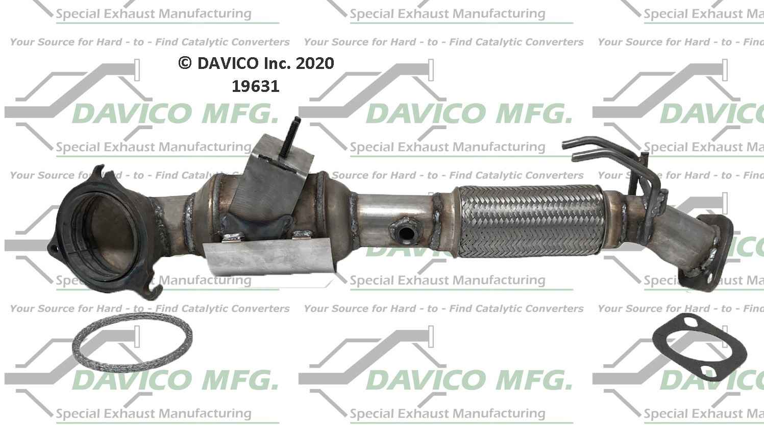 Davico Mfg Exact-Fit Catalytic Converter  top view frsport 19631