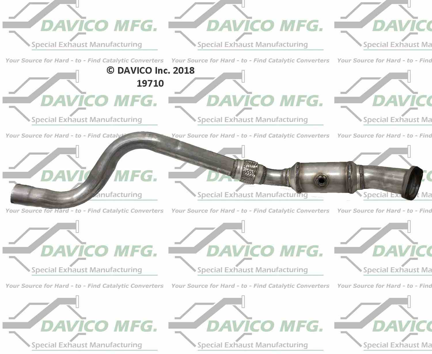 Davico Mfg Exact-Fit Catalytic Converter  top view frsport 19710