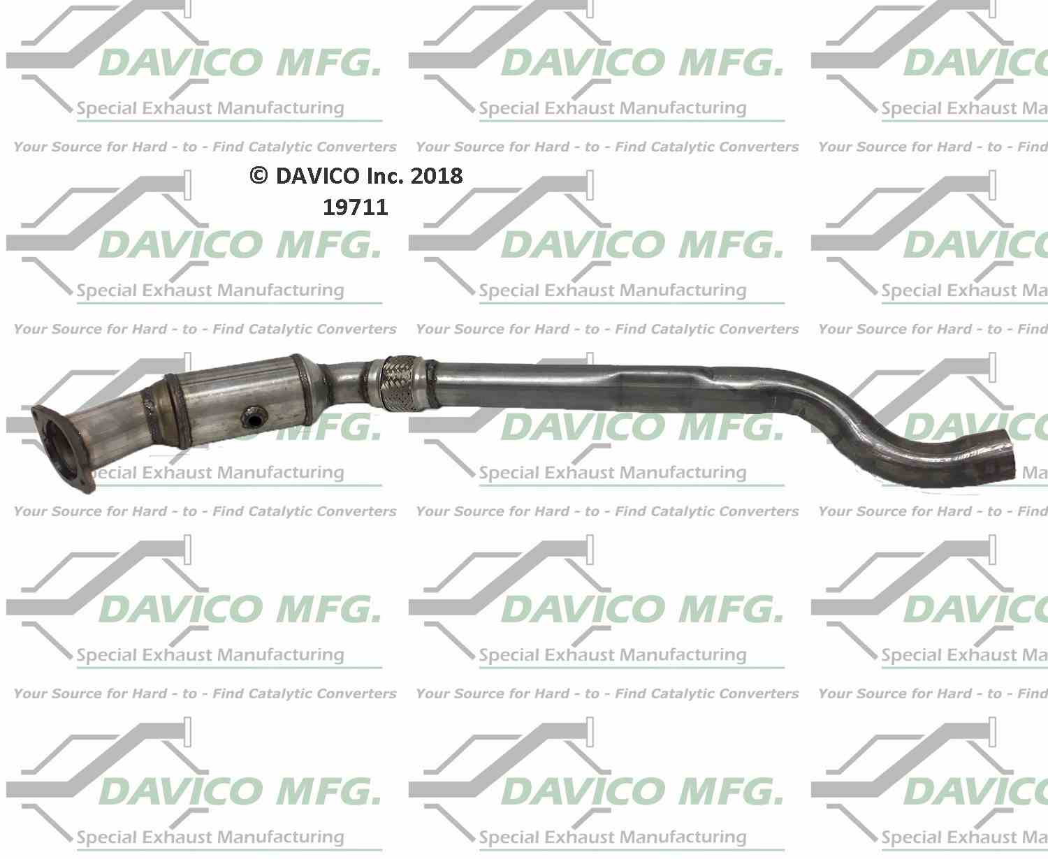 Davico Mfg Exact-Fit Catalytic Converter  top view frsport 19711