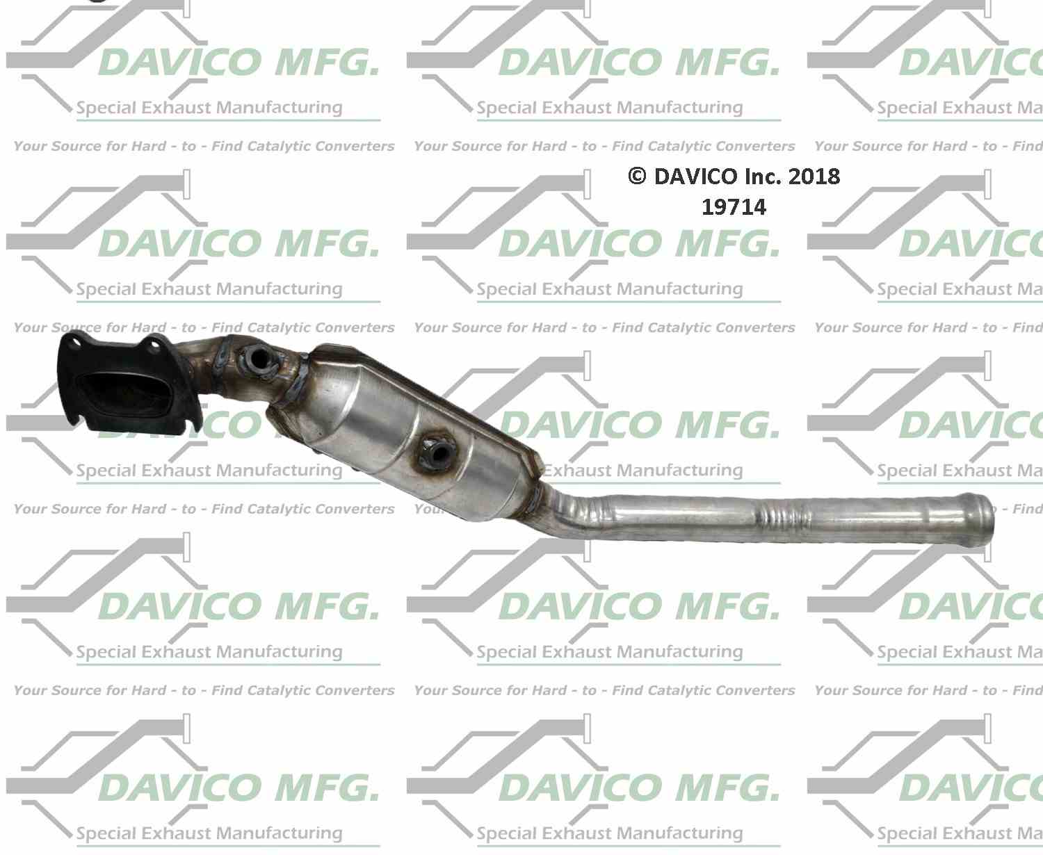 Davico Mfg Exact-Fit Catalytic Converter  top view frsport 19714