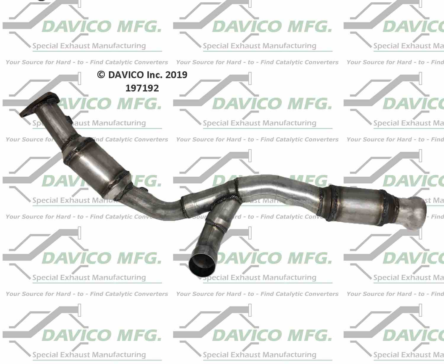 Davico Mfg Exact-Fit Catalytic Converter  top view frsport 197192