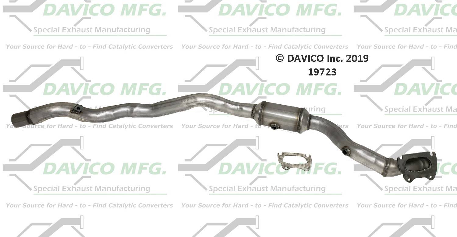 Davico Mfg Exact-Fit Catalytic Converter  top view frsport 19723