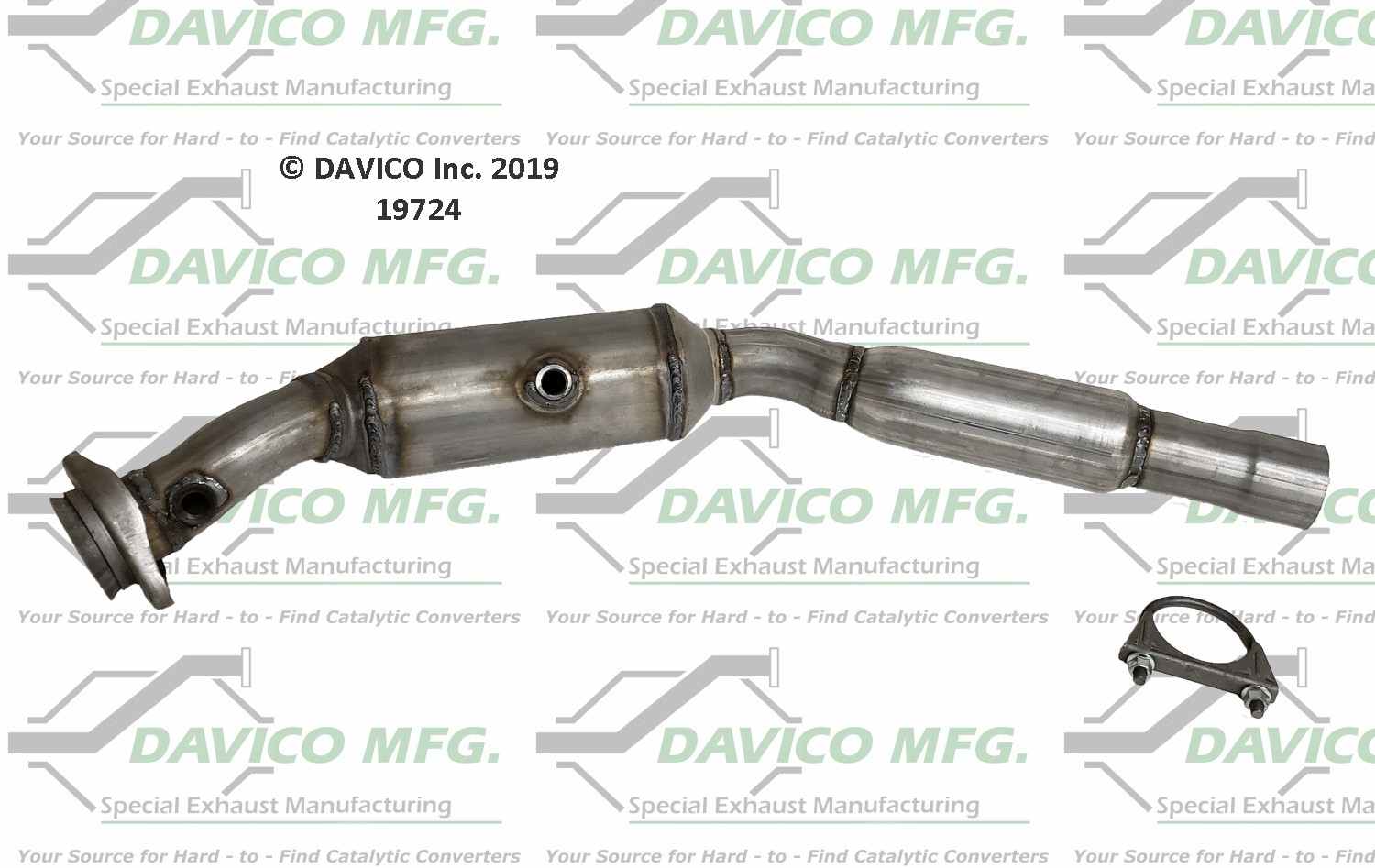 Davico Mfg Exact-Fit Catalytic Converter  top view frsport 19724