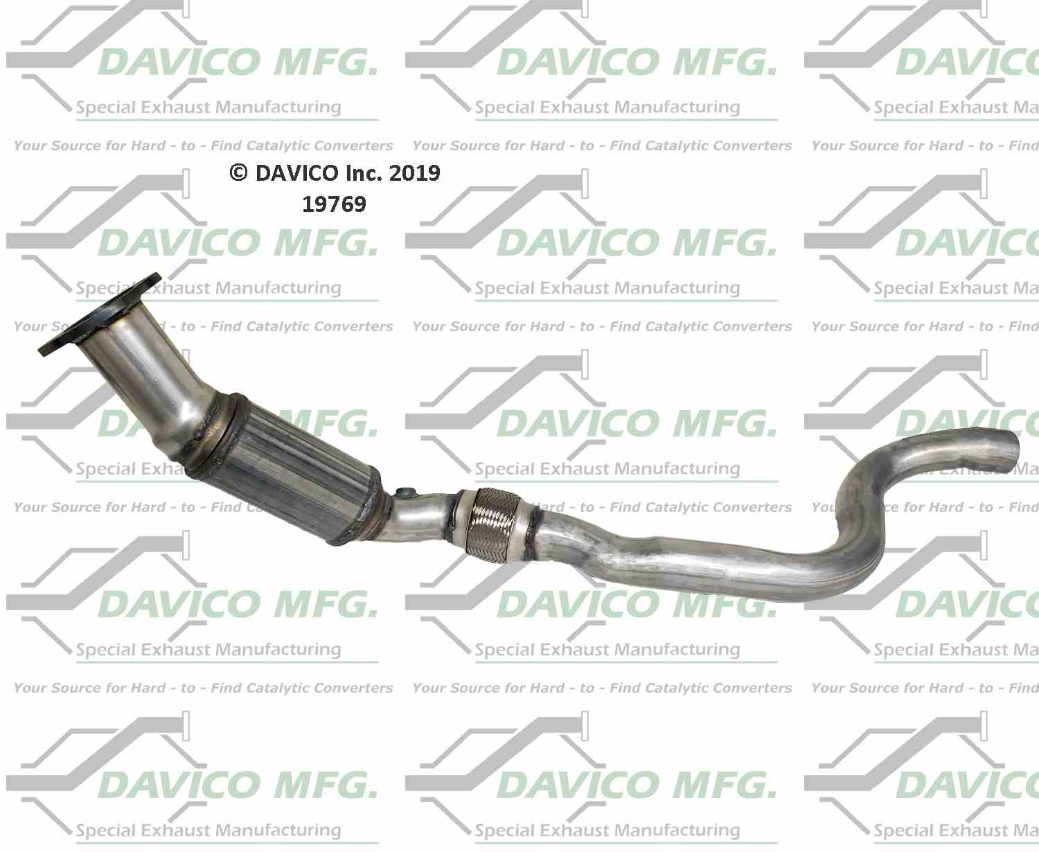 Davico Mfg Exact-Fit Catalytic Converter  top view frsport 19769