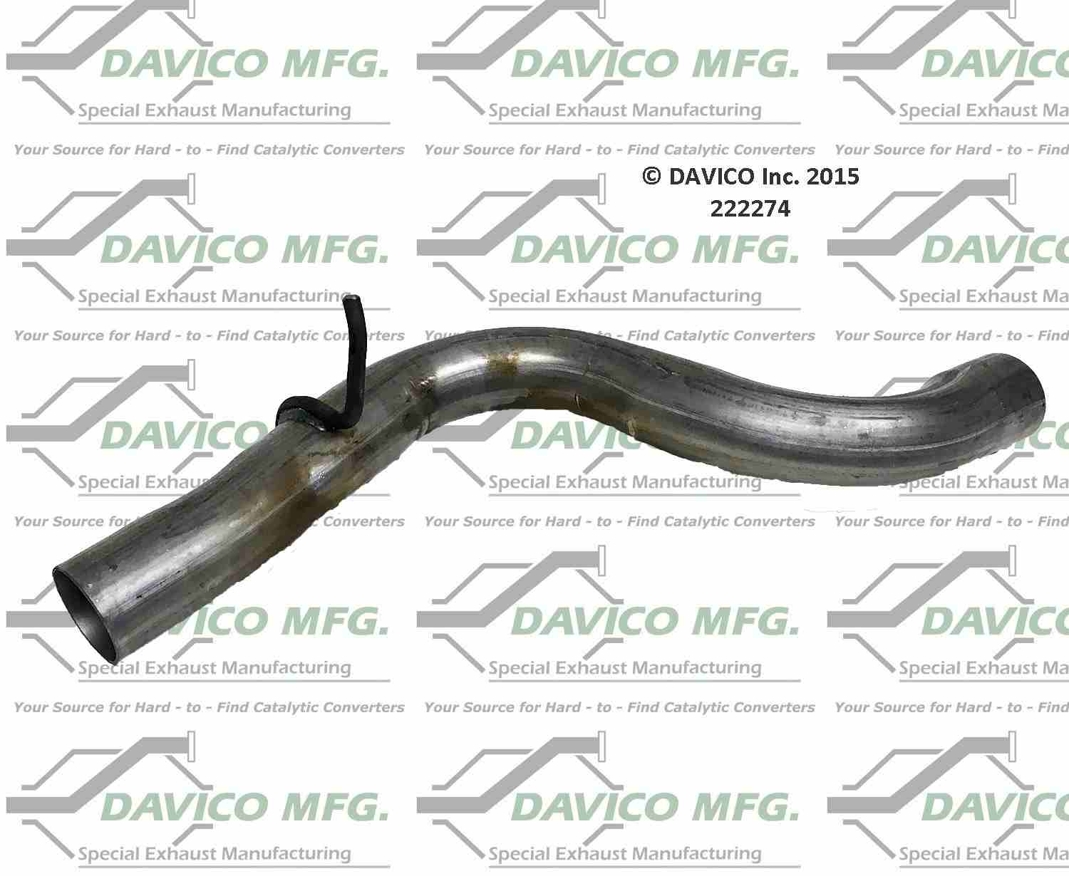 Davico Mfg Exact-Fit Exhaust Pipe  top view frsport 222274