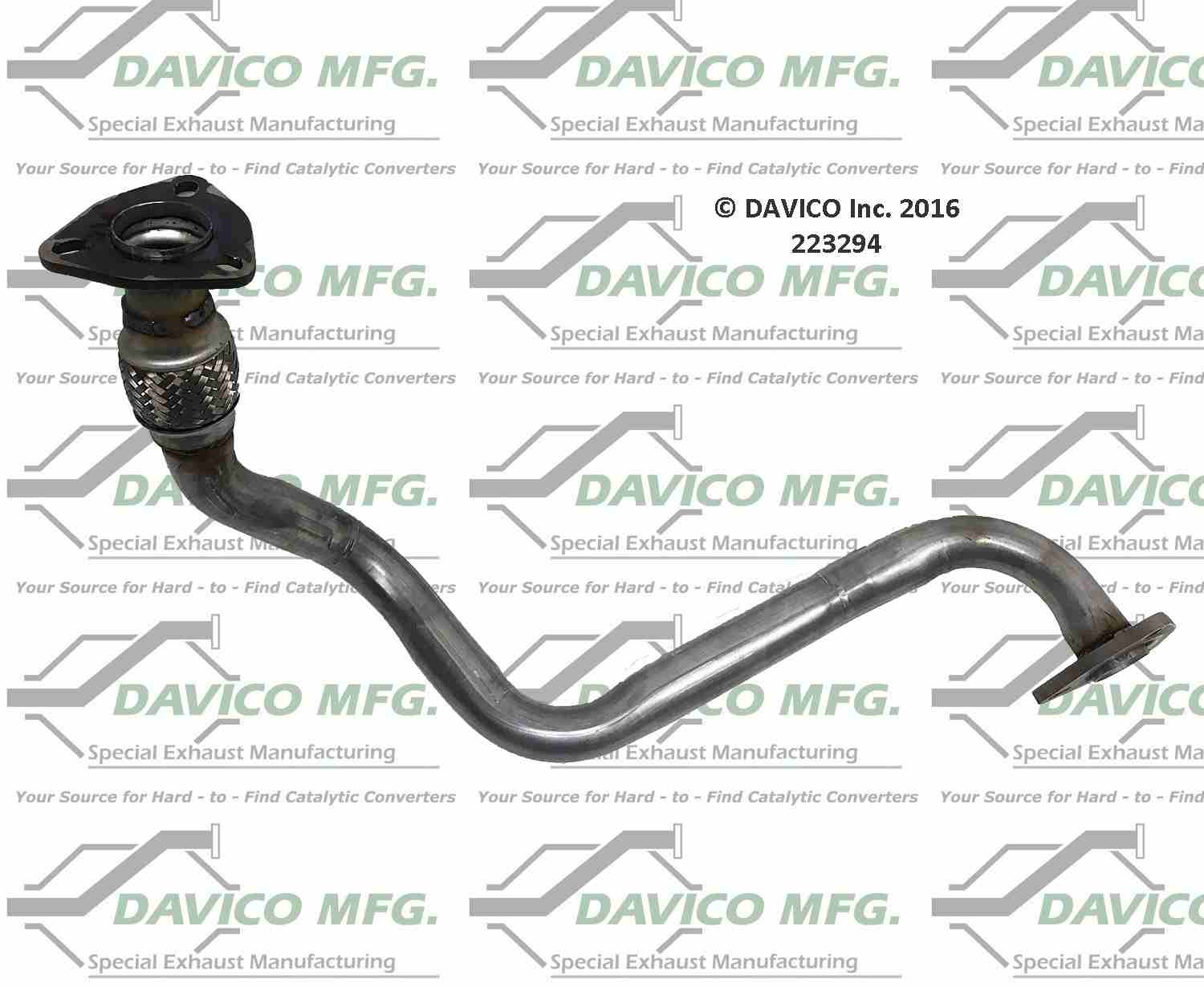 Davico Mfg Exact-Fit Exhaust Pipe  top view frsport 223294