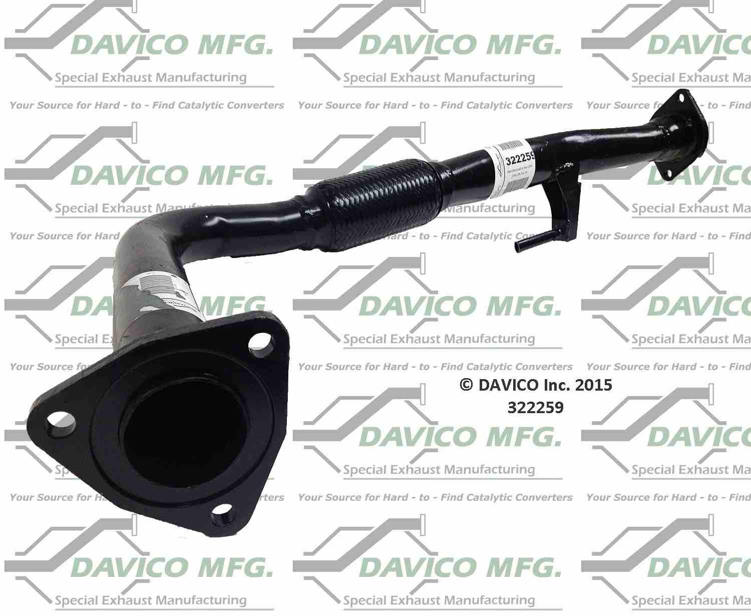 Davico Mfg Exact-Fit Exhaust Pipe  top view frsport 322259