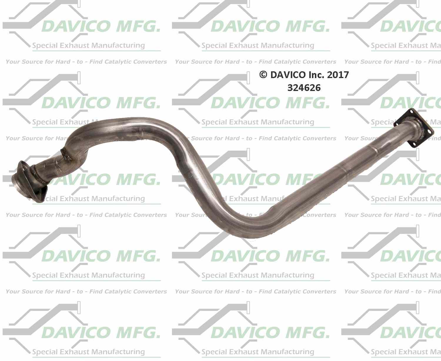 Davico Mfg Prebent exhaust  top view frsport 324626