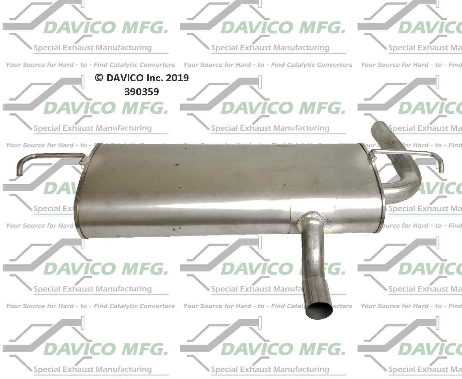 Davico Mfg Direct fit Muffler  top view frsport 390359