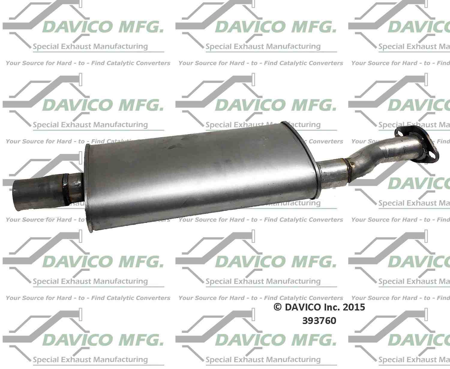 Davico Mfg Direct fit Muffler  top view frsport 393760