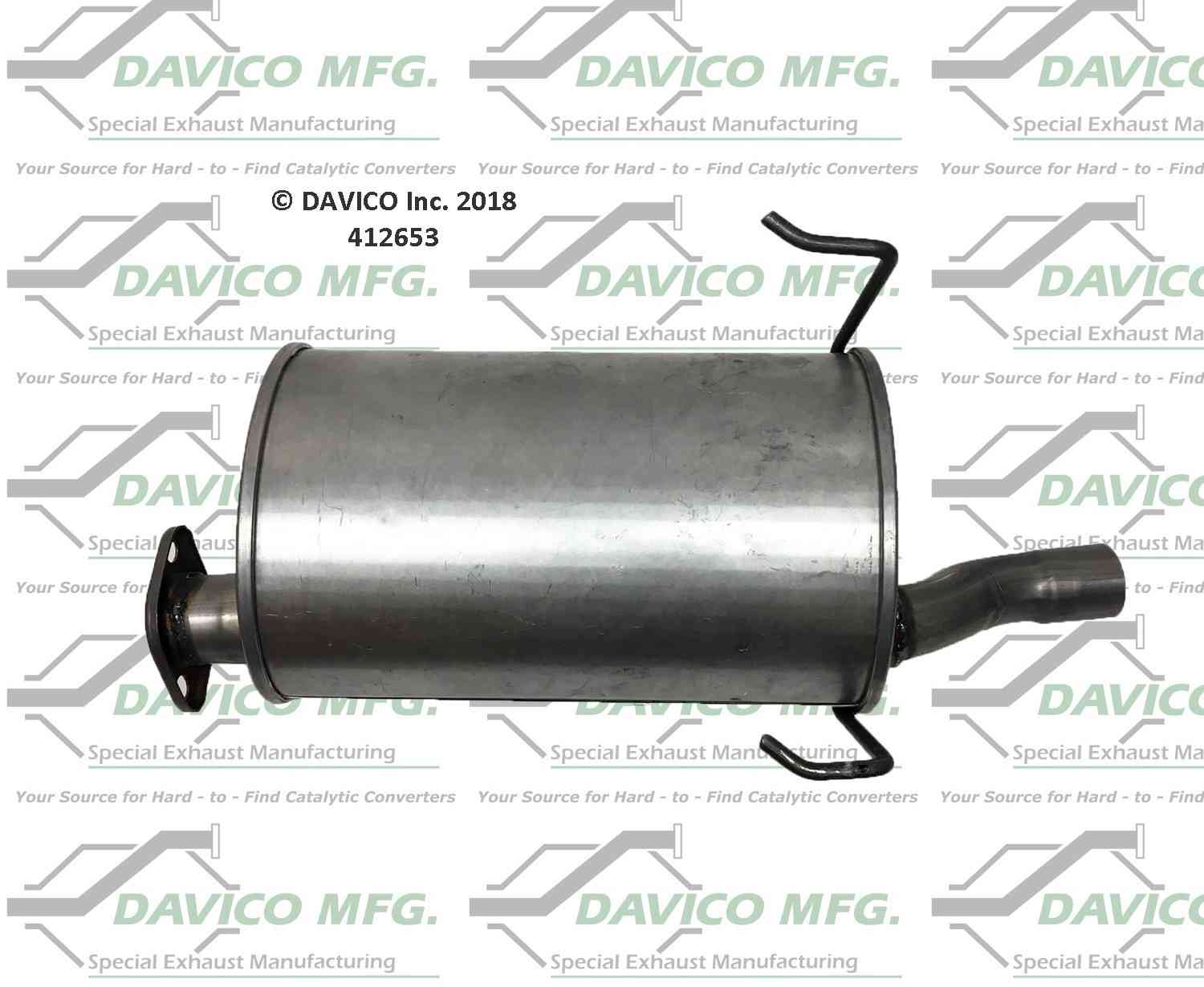 Davico Mfg Direct fit Muffler  top view frsport 412653