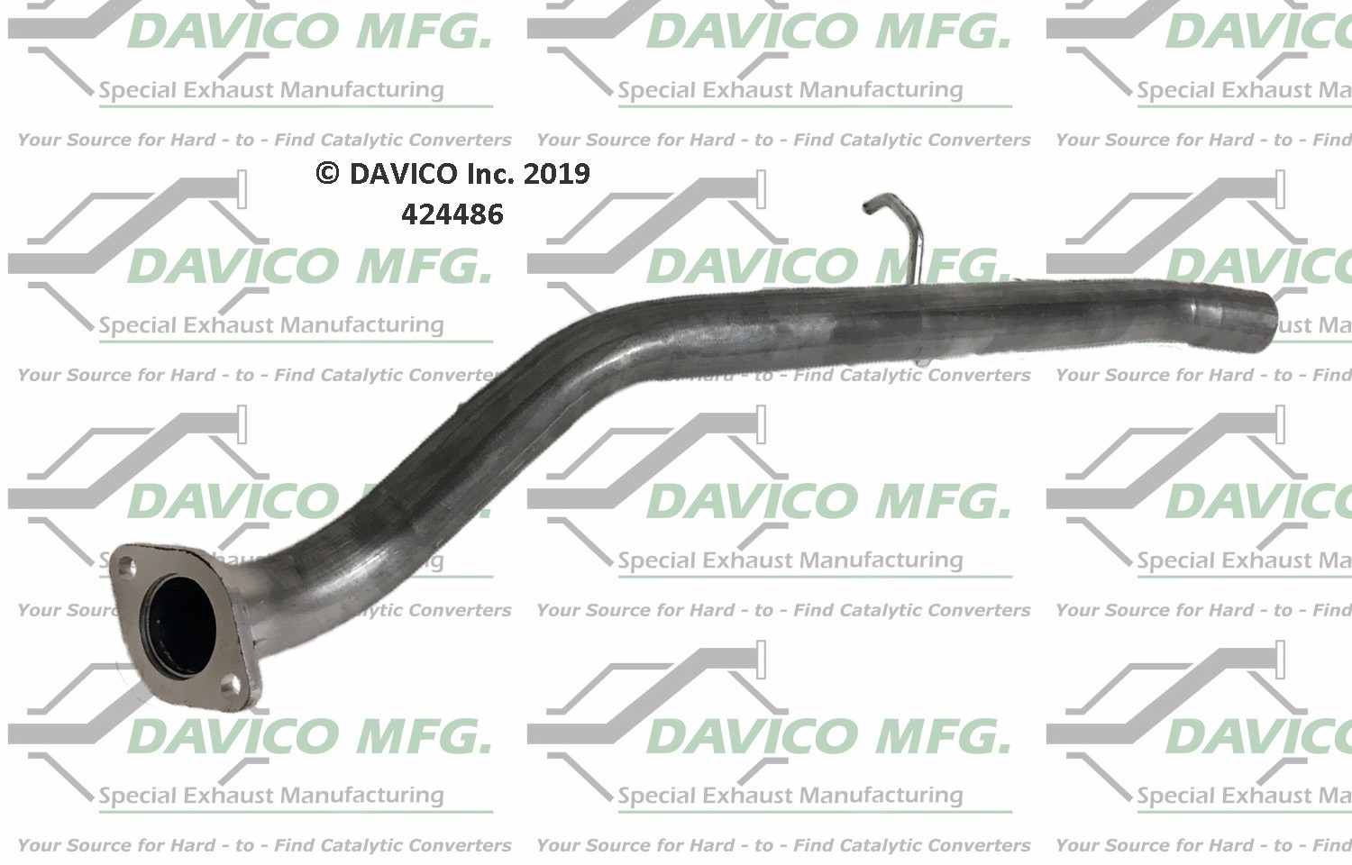 Davico Mfg Exact-Fit Exhaust Pipe  top view frsport 424486