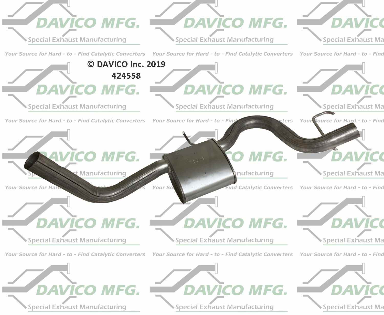 Davico Mfg Exact-Fit Exhaust Pipe  top view frsport 424558